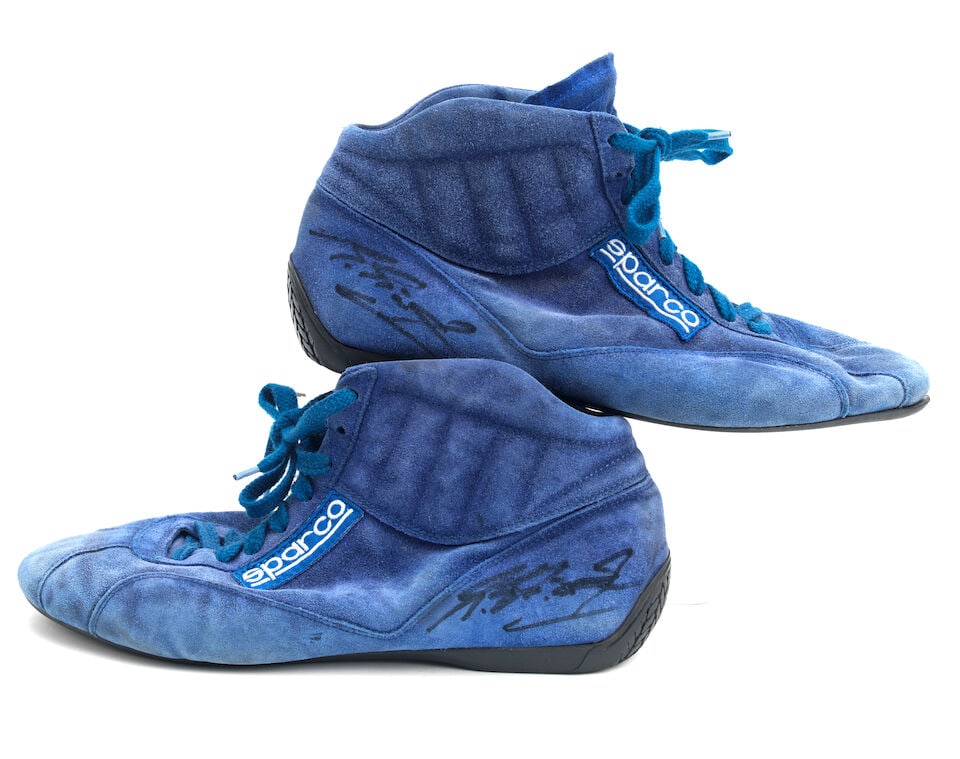 A signed pair of 1993 Michael Schumacher Sparco racing boots, - 3