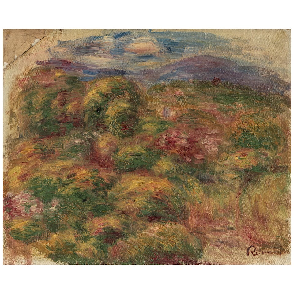 PIERRE-AUGUSTE RENOIR (1841-1919) Paysage, Cagnes 8 3/4 x 10 5/8 in (22.2 x 27 cm) (Painted in 1... (1 of 2)