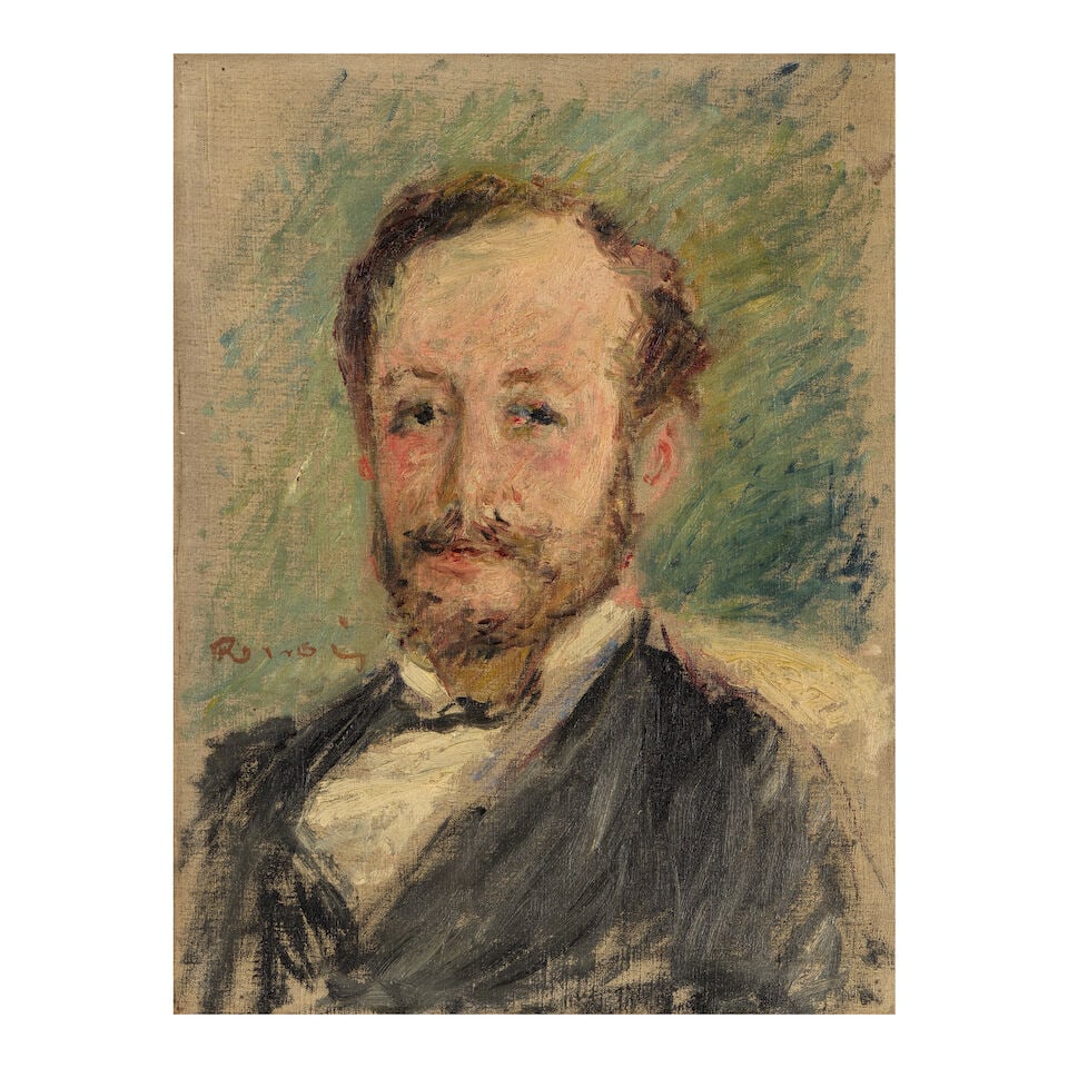 PIERRE-AUGUSTE RENOIR (1841-1919) Portrait de Charles Le Coeur 12 3/16 x 9 7/16 in (31 x 24 cm) ... (1 of 2)