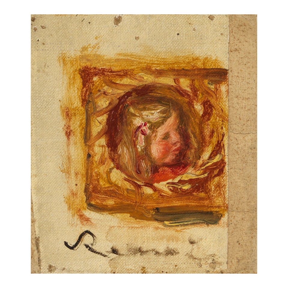 PIERRE-AUGUSTE RENOIR (1841-1919) Tête de Coco 3 9/16 x 3 1/4 in (9.1 x 8 cm) (Painted circ... (1 of 2)
