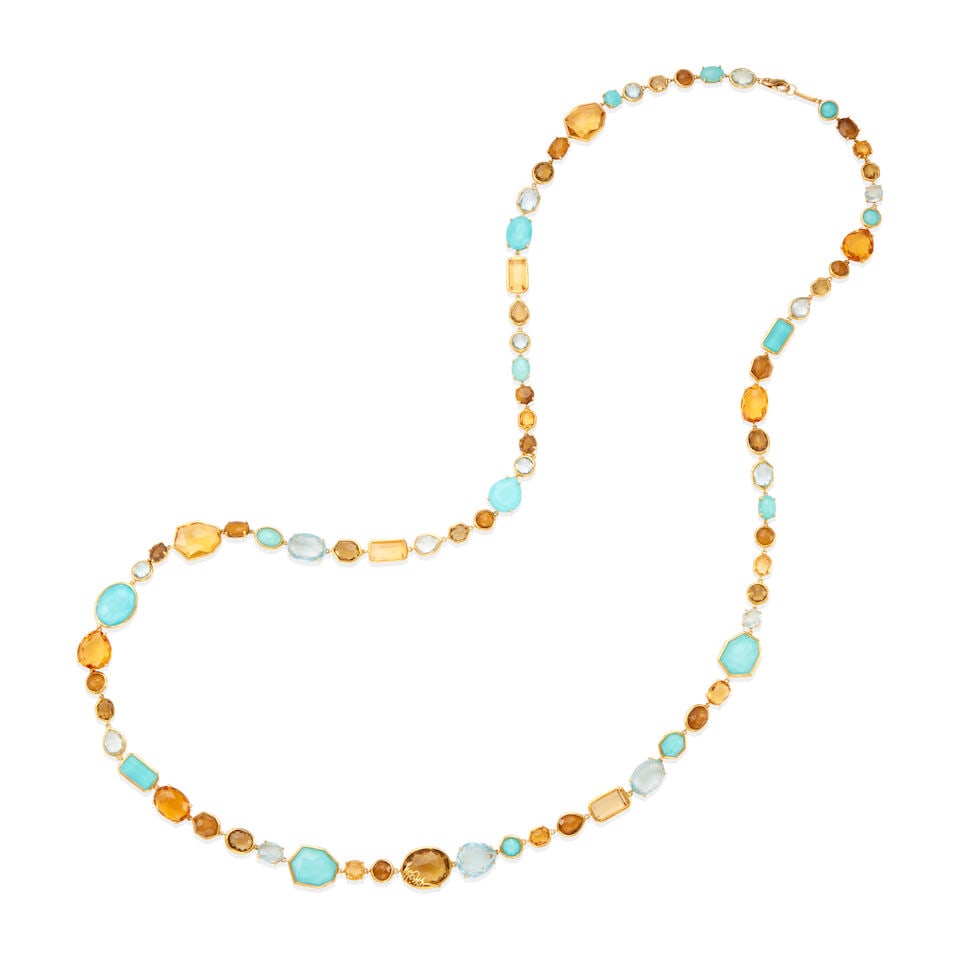 IPPOLITA: 18K GOLD AND GEM-SET NECKLACE: IPPOLITA: 18K GOLD AND GEM-SET NECKLACE • 18k yellow gold • Numerous faceted cabochons and doublet gemstones measuring approximately 6.38 - 15.90 mm • Signed IPPOLITA • Length