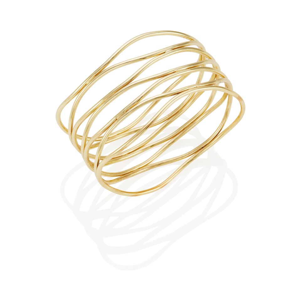 IPPOLITA: 18K GOLD WAVE CUFF: IPPOLITA: 18K GOLD WAVE CUFF • 18k yellow gold • Signed IPPOLITA • Inner Circumference 6 3/4 in. • Estimated gross weight: 24.9 grams Footnotes: Overall condition, very