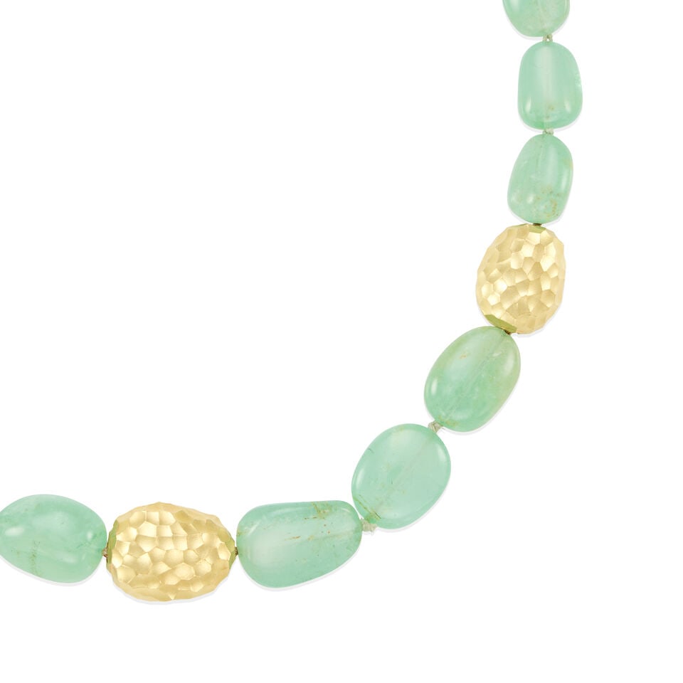 PAUL MORELLI: 18K GOLD AND LIGHT GREEN BERYL NECKLACE - 2