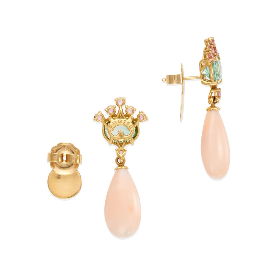 PAUL MORELLI: PAIR OF 18K GOLD AND GEM-SET EARRINGS - 2