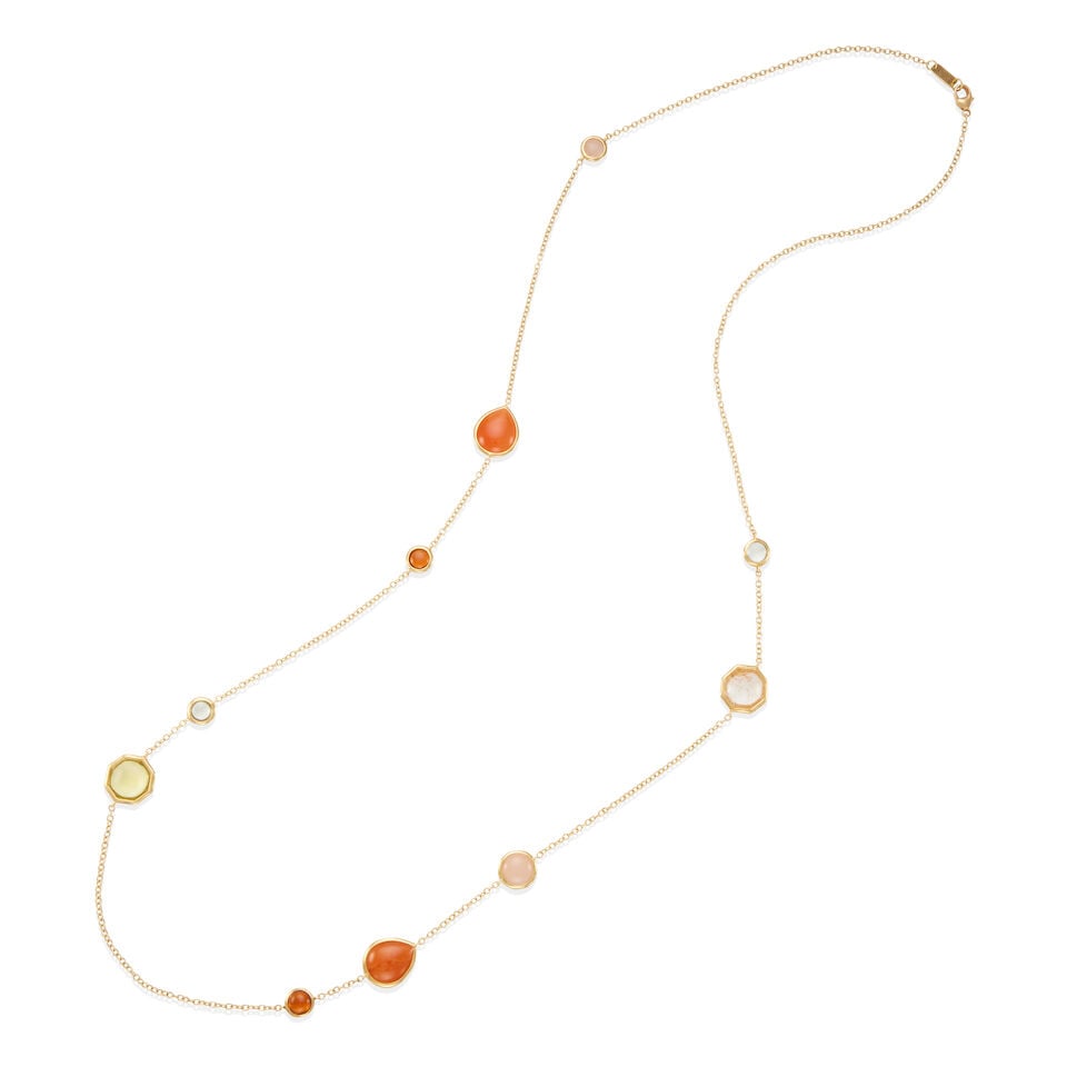 IPPOLITA: STERLING SILVER AND MULTI-GEM NECKLACE: IPPOLITA: STERLING SILVER AND MULTI-GEM NECKLACE •Sterling silver •4 round faceted amazonite and mother-of-pearl doublets measuring from approximately 13.30 mm to 13.40 mm each in diameter