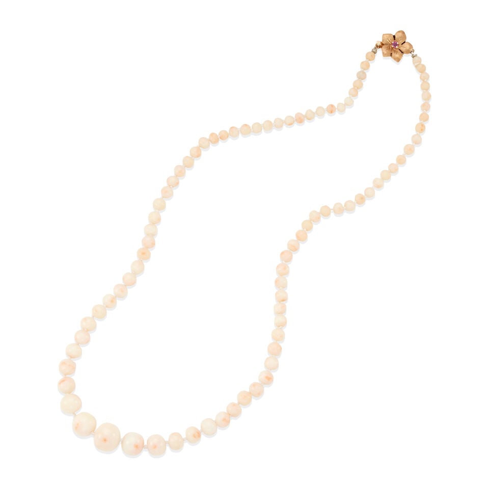 14K GOLD AND CORAL NECKLACE - 2