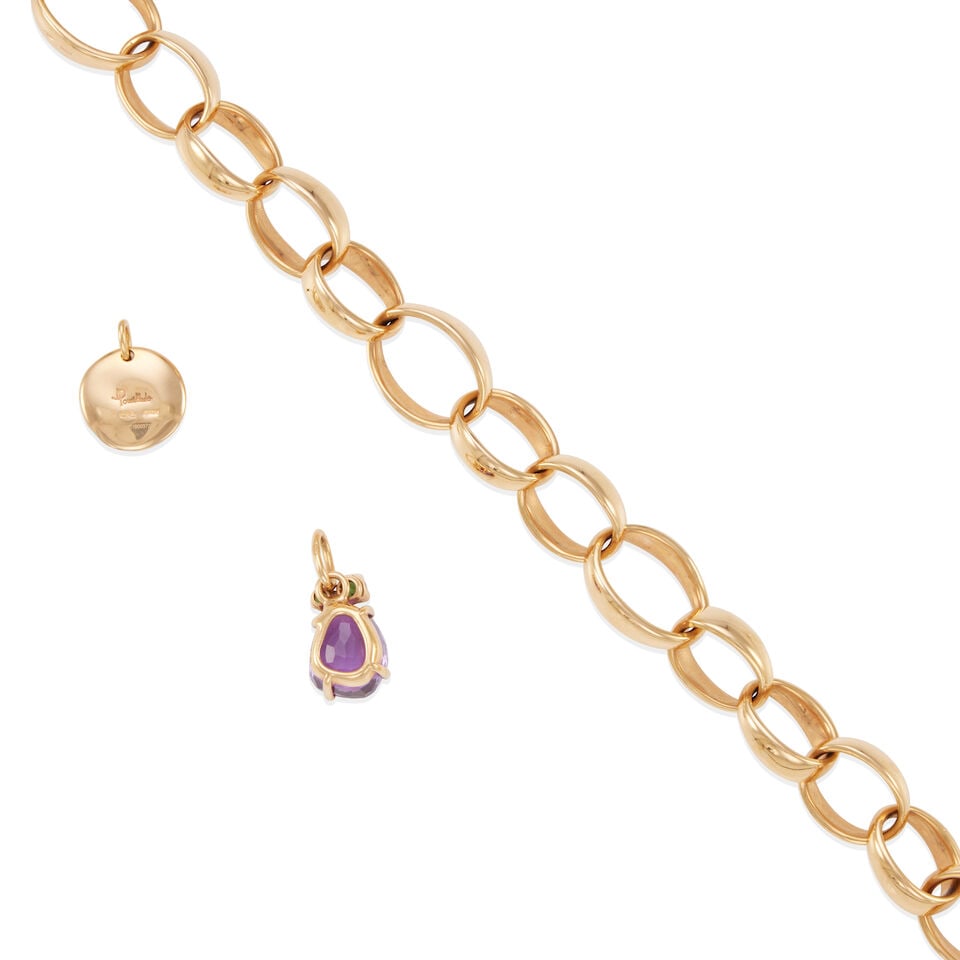 POMELLATO: GOLD BRACELET AND TWO GEM-SET CHARMS - 2