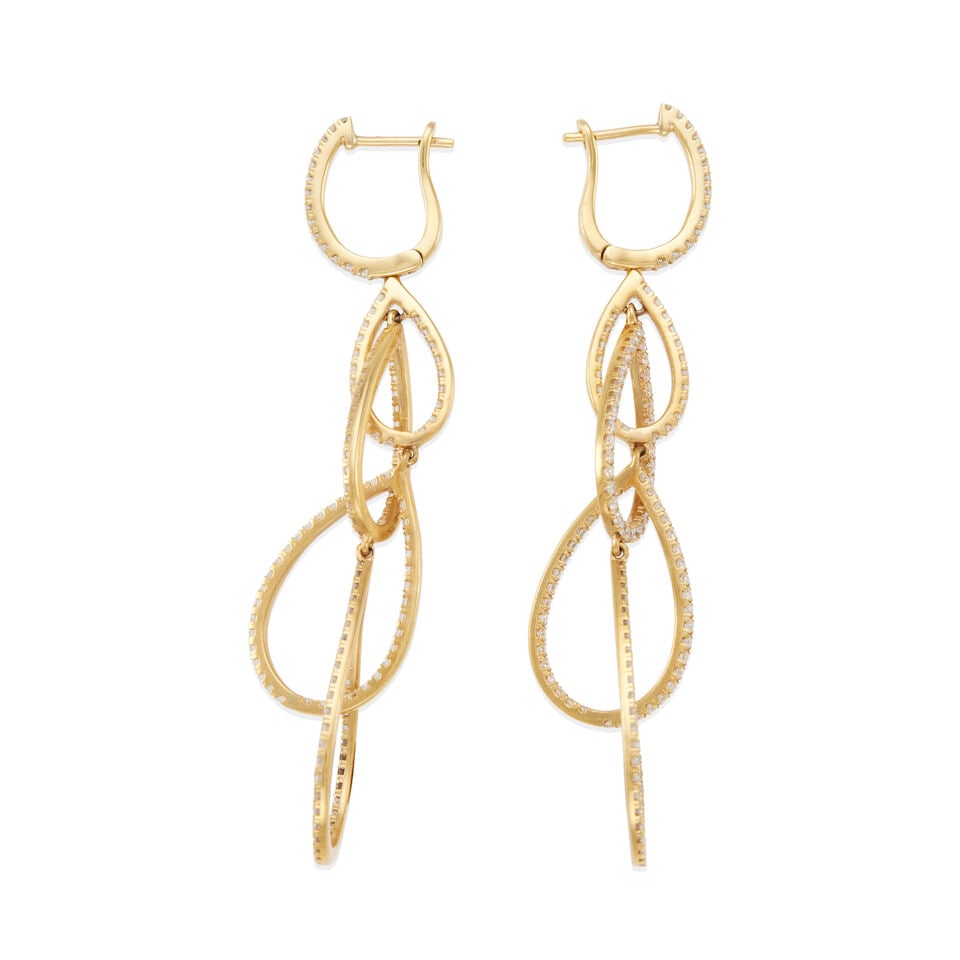 PAIR OF 18K GOLD AND DIAMOND EARRINGS - 2