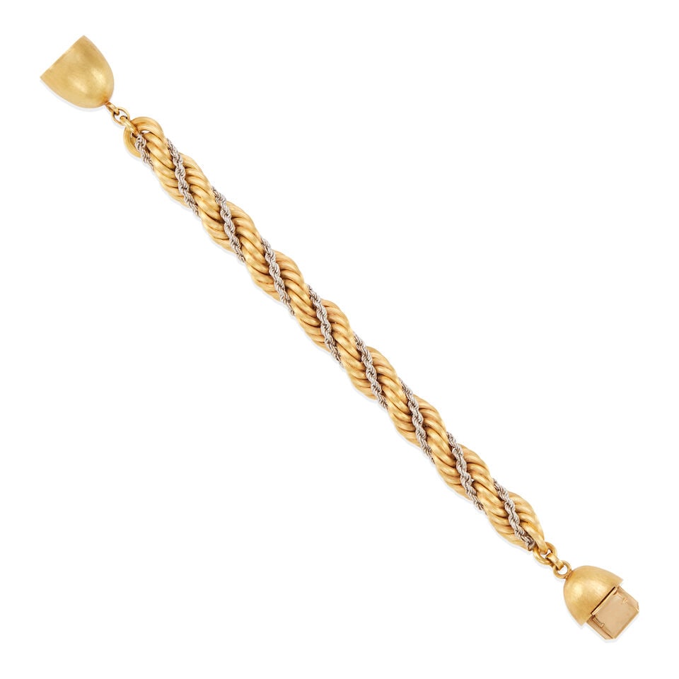 18K BI-COLOR GOLD ROPE BRACELET (1 of 2)