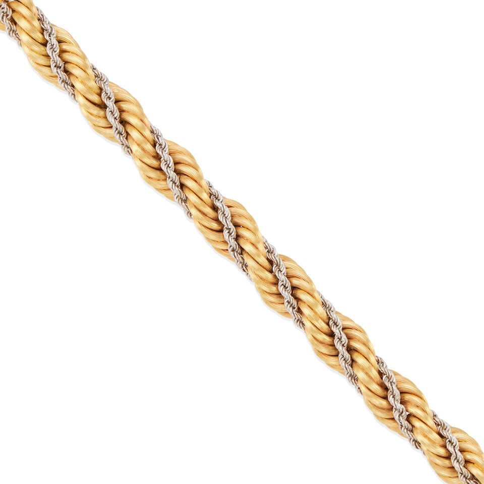 18K BI-COLOR GOLD ROPE BRACELET - 2