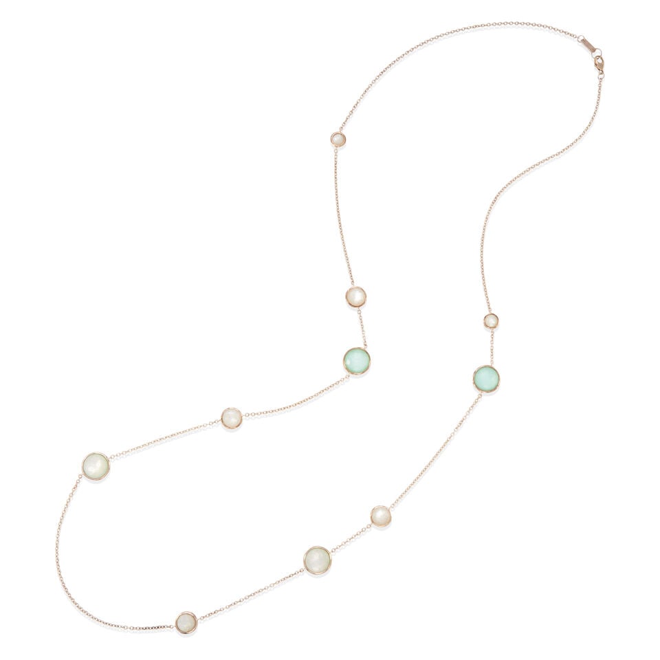 IPPOLITA: STERLING SILVER, MOTHER OF PEARL AND GEM-SET NECKLACE: IPPOLITA: STERLING SILVER, MOTHER OF PEARL AND GEM-SET NECKLACE • Sterling silver • Numerous round faceted double cabochon mother of pearls and mother of pearl and quartz doublets
