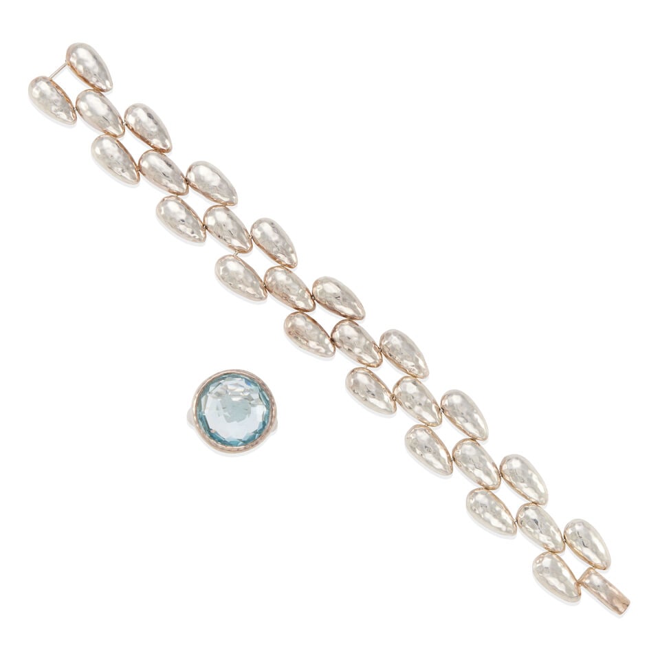 IPPOLITA: STERLING SILVER BRACELET AND STERLING SILVER AND TOPAZ RING (1 of 2)