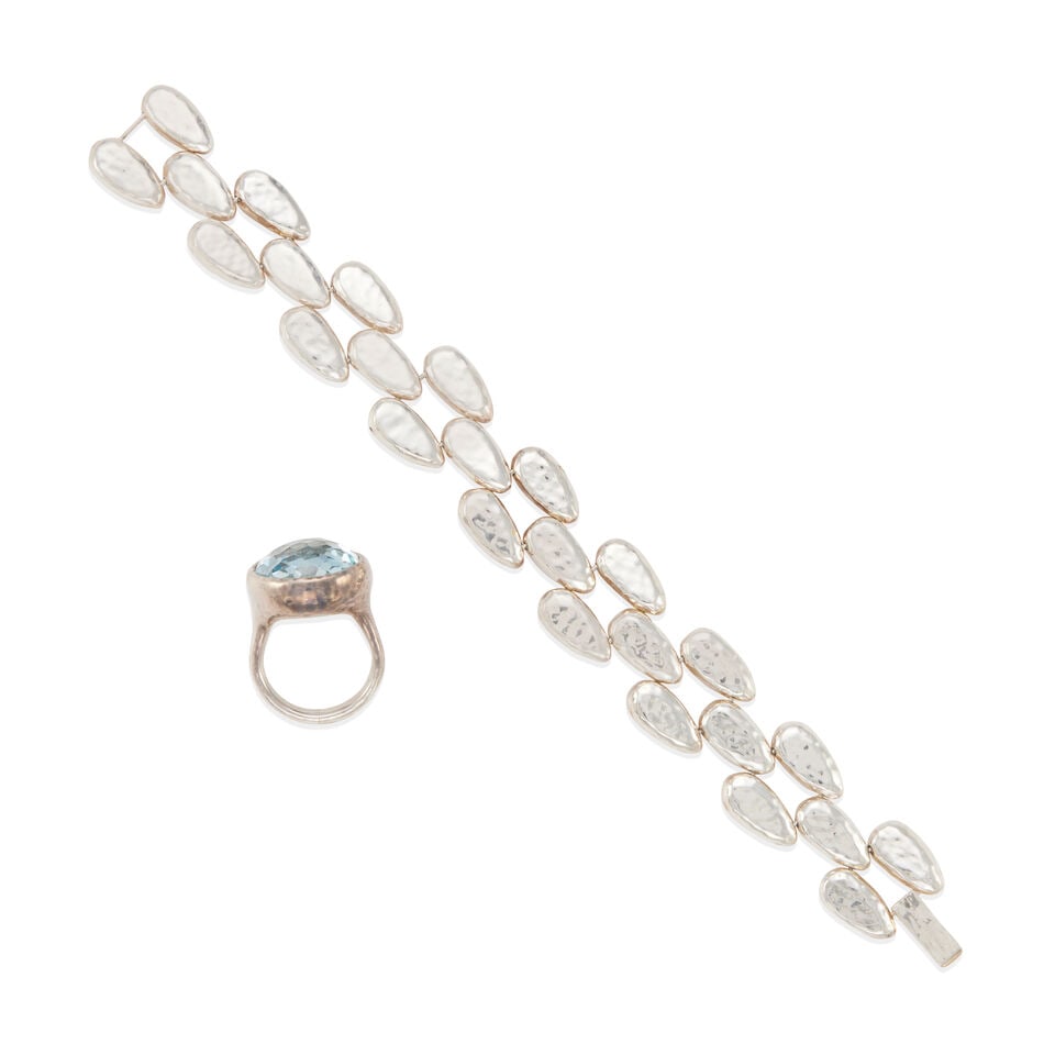 IPPOLITA: STERLING SILVER BRACELET AND STERLING SILVER AND TOPAZ RING - 2