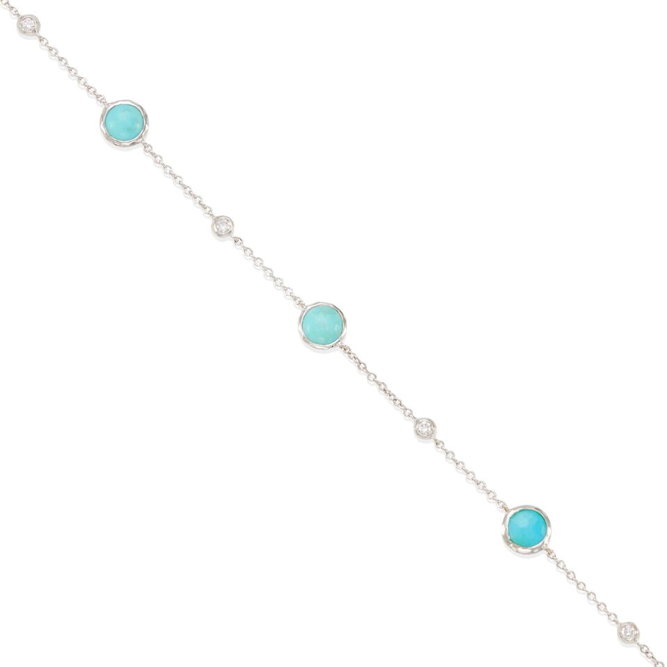 IPPOLITA: STERLING SILVER, TURQUOISE, AND DIAMOND BRACELET - 2