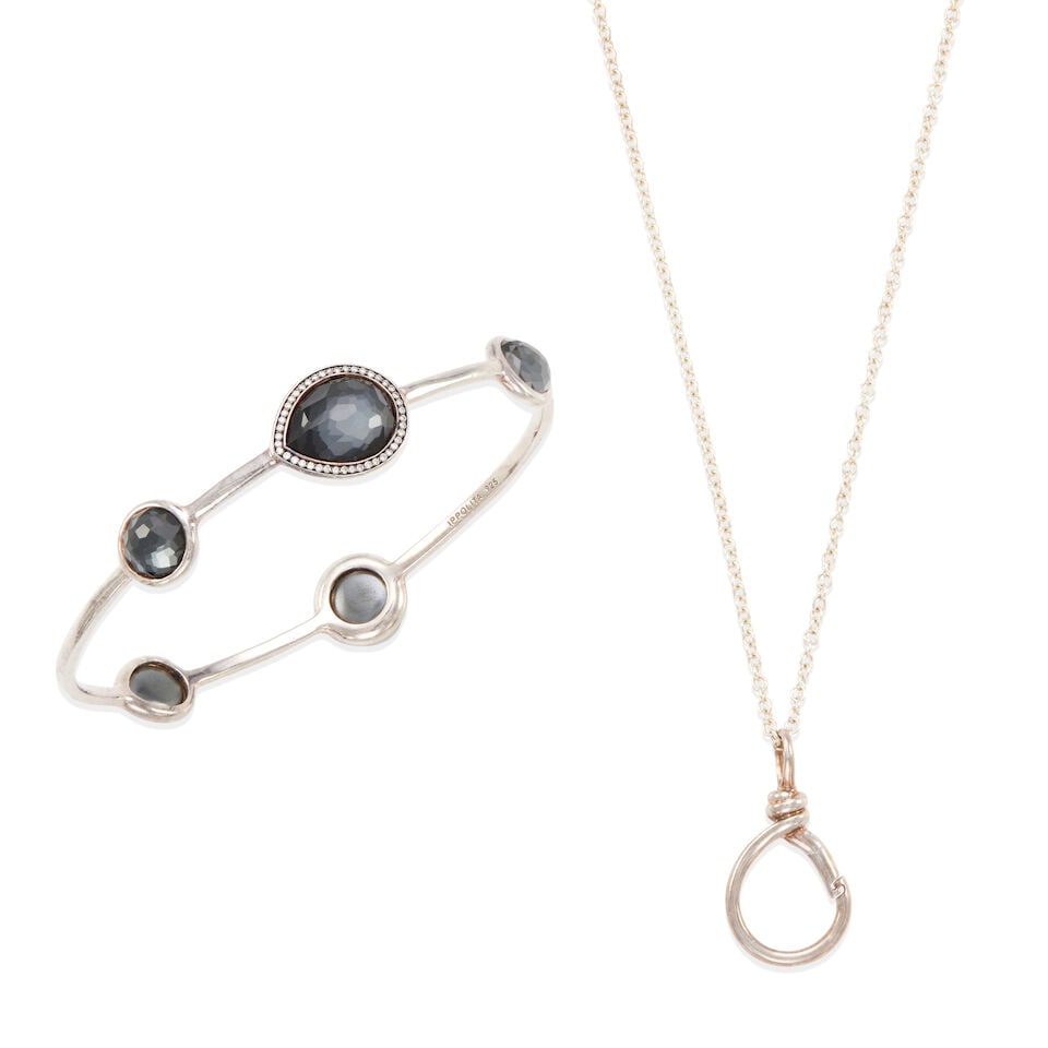 IPPOLITA: STERLING SILVER GEM-SET BANGLE AND STERLING SILVER PENDANT NECKLACE (1 of 2)
