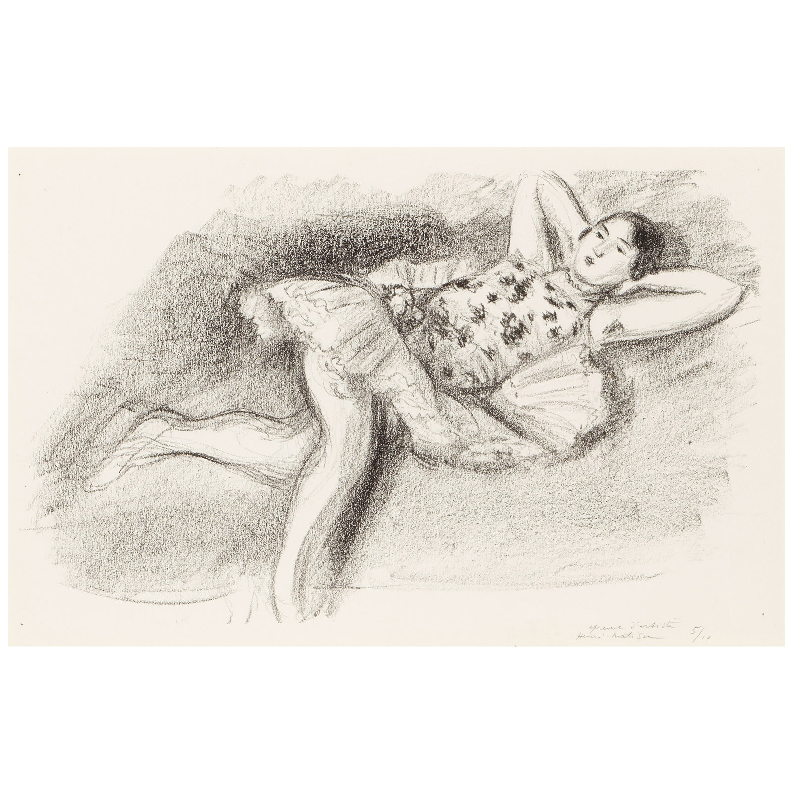 Henri Matisse (1869-1954); Danseuse étendue au divan, from Dix Danseuses;: Henri Matisse (1869-1954) Danseuse étendue au divan, from Dix Danseuses (Duthuit 484), 1925-26 Lithograph on Arches paper, signed in pencil and annotated 'epreuve d'artiste 5/10' (an artist's pro