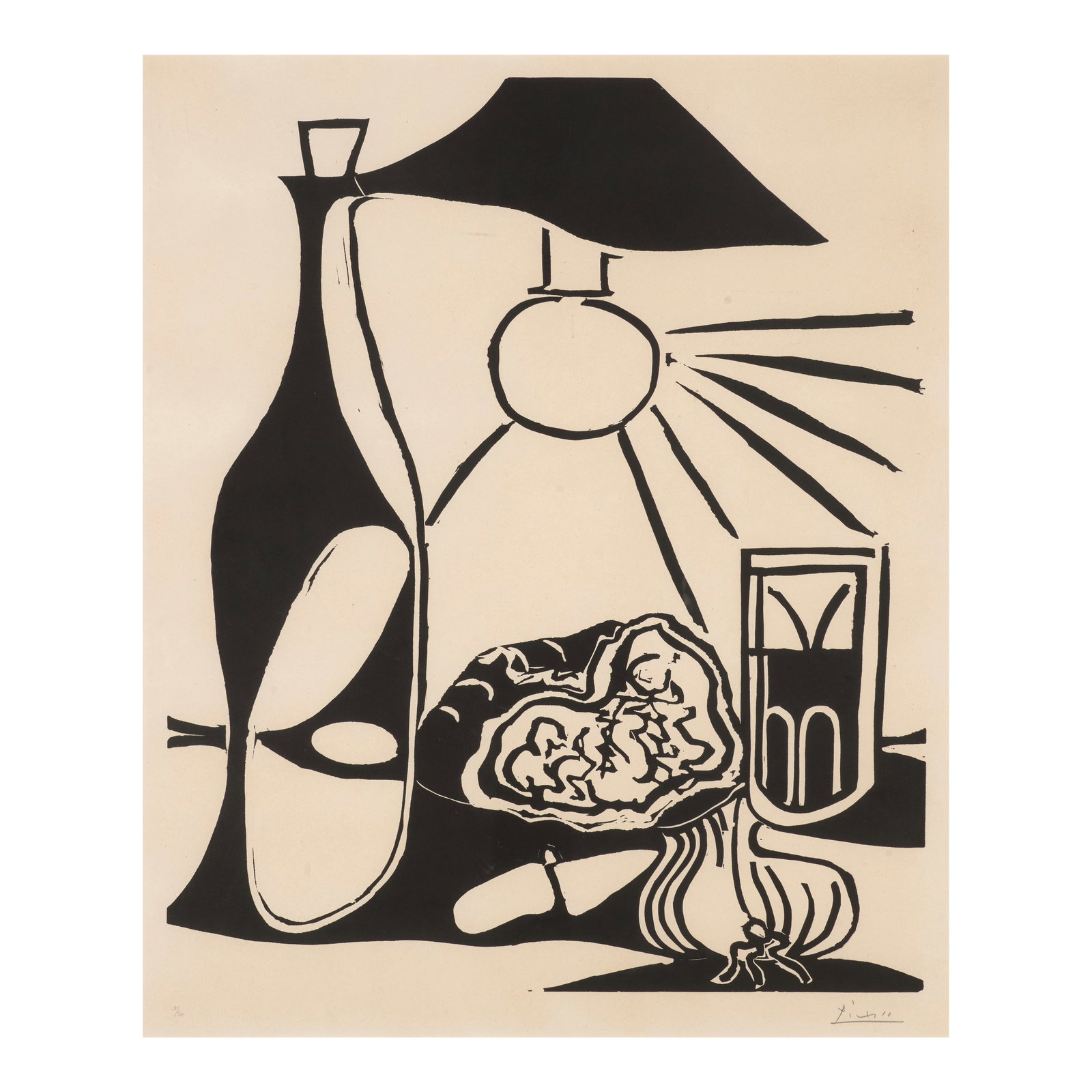 Pablo Picasso (1881-1973); Nature morte à la Bouteille; (1 of 1)