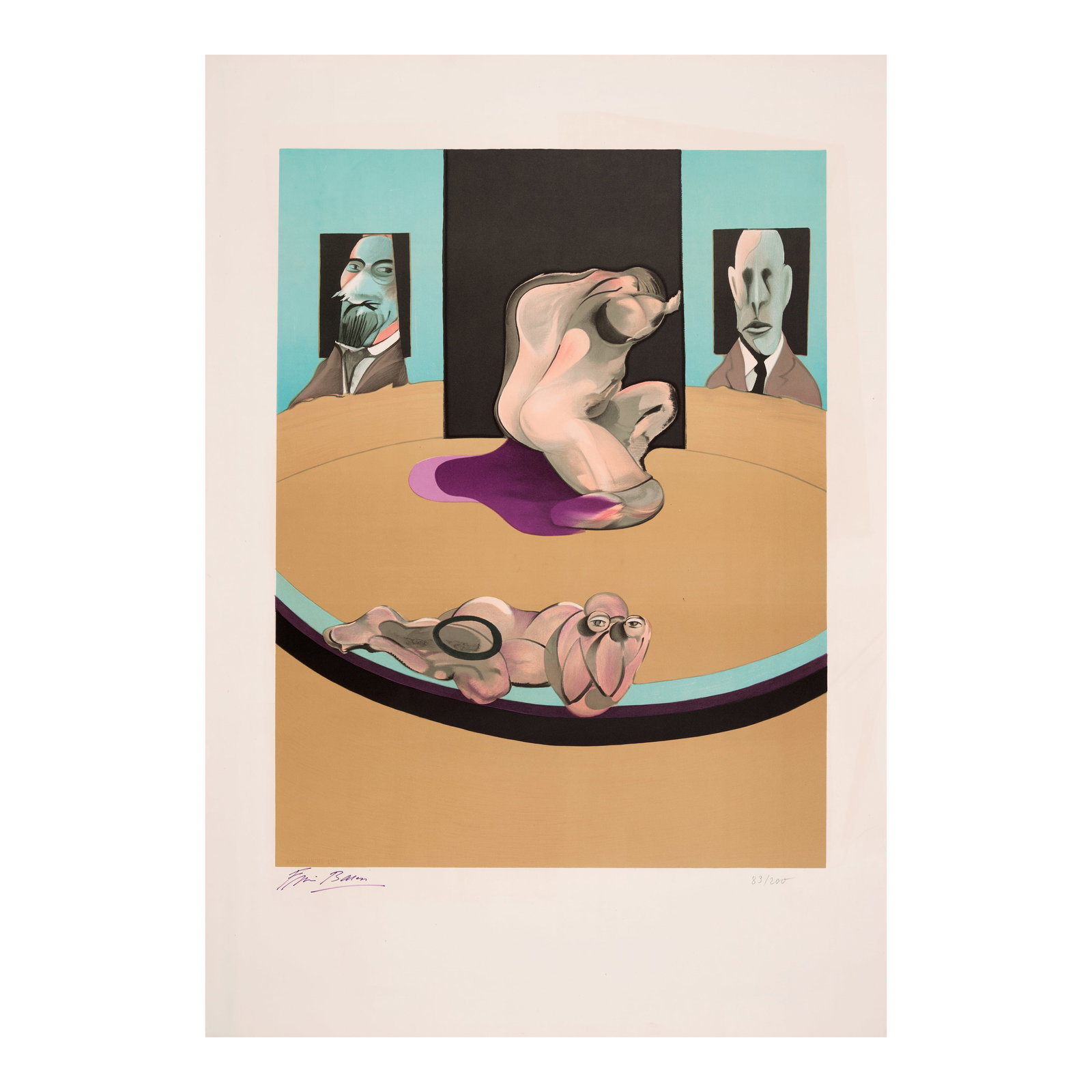 Francis Bacon (1909-1992); Metropolitan Museum of Art;: Francis Bacon (1909-1992) Metropolitan Museum of Art (Sabatier 11), 1975 Lithograph in colors on Arches paper, before lettering, signed in purple felt-tip pen and numbered 83/200, published by The Met