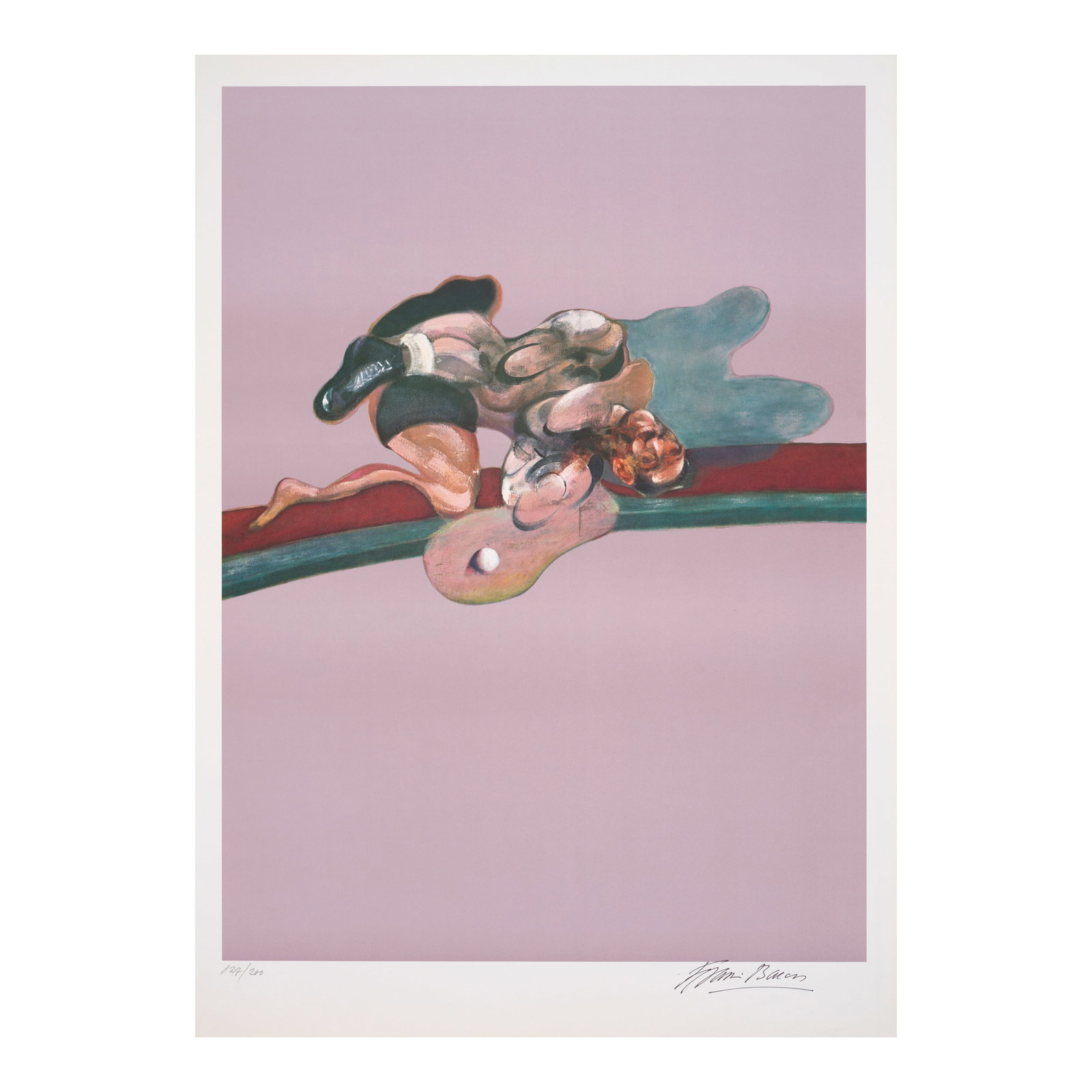 Francis Bacon (1909-1992); Triptych;: Francis Bacon (1909-1992) Triptych (Sabatier 32), 1975 Offset lithograph in colors on wove paper, signed in black ink and numbered 127/200, published/printed by Marlborough Gallery/Wolfensberger AG, Z