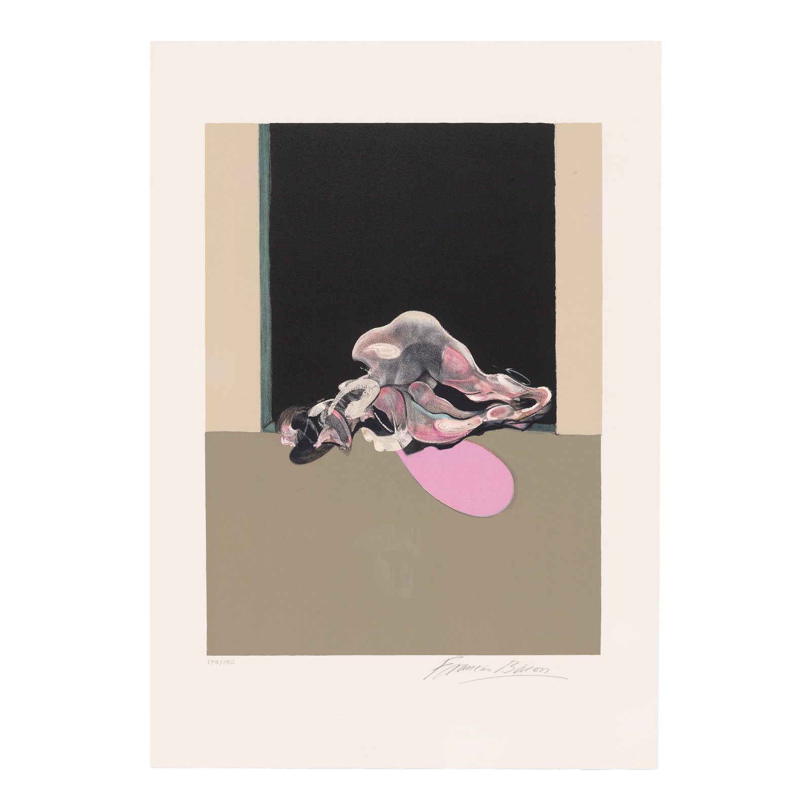 Francis Bacon (1909-1992); Center panel, from Triptyque Août 1972;: Francis Bacon (1909-1992) Center panel, from Triptyque Août 1972 (Sabatier 23), 1979 Lithograph in colors on wove paper, signed in pencil and numbered 178/180, published/printed by Galerie Lelong