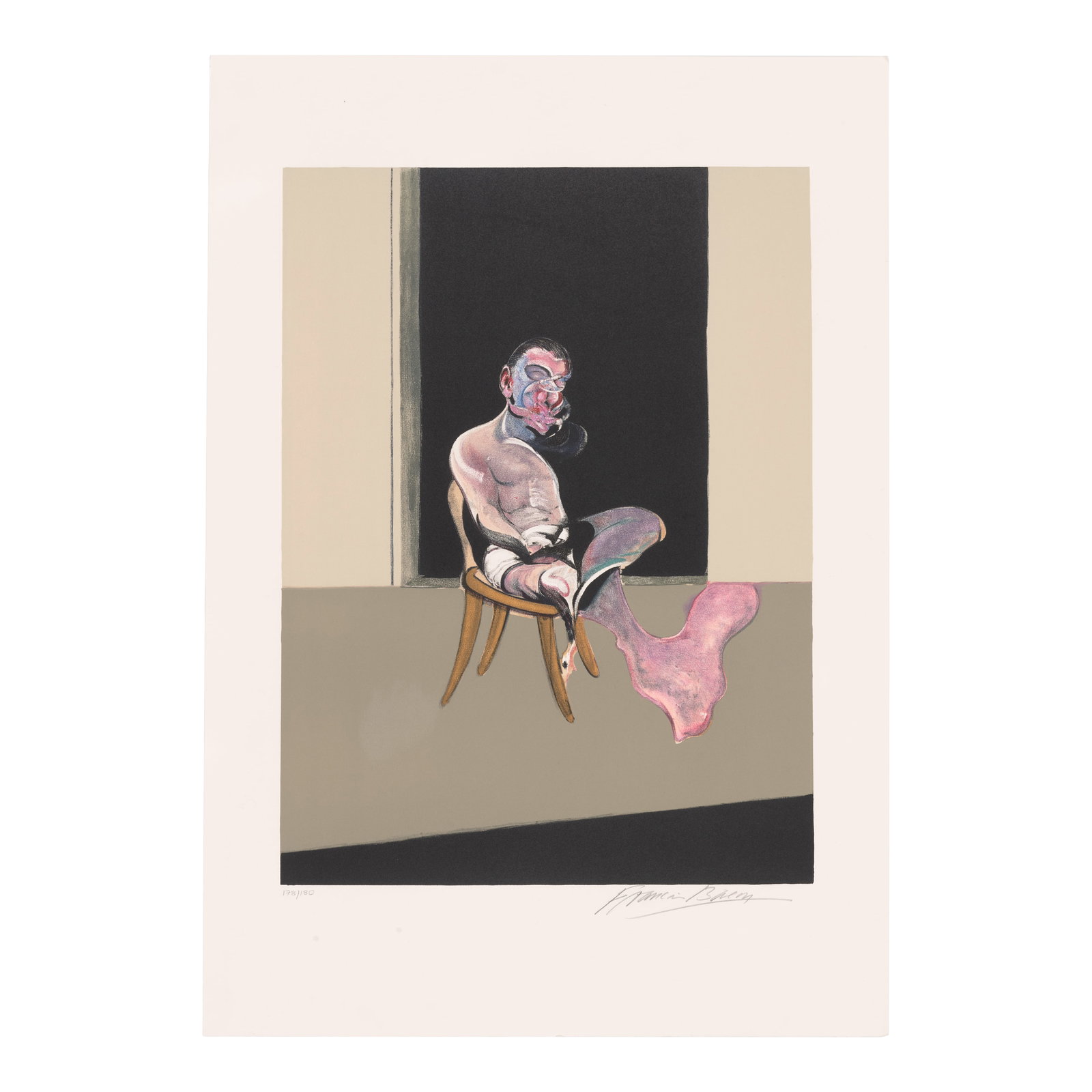 Francis Bacon (1909-1992); Right panel, from Triptyque Août 1972;: Francis Bacon (1909-1992) Right panel, from Triptyque Août 1972 (Sabatier 23), 1979 Lithograph in colors on wove paper, signed in pencil and numbered 178/180, published/printed by Galerie Lelong,