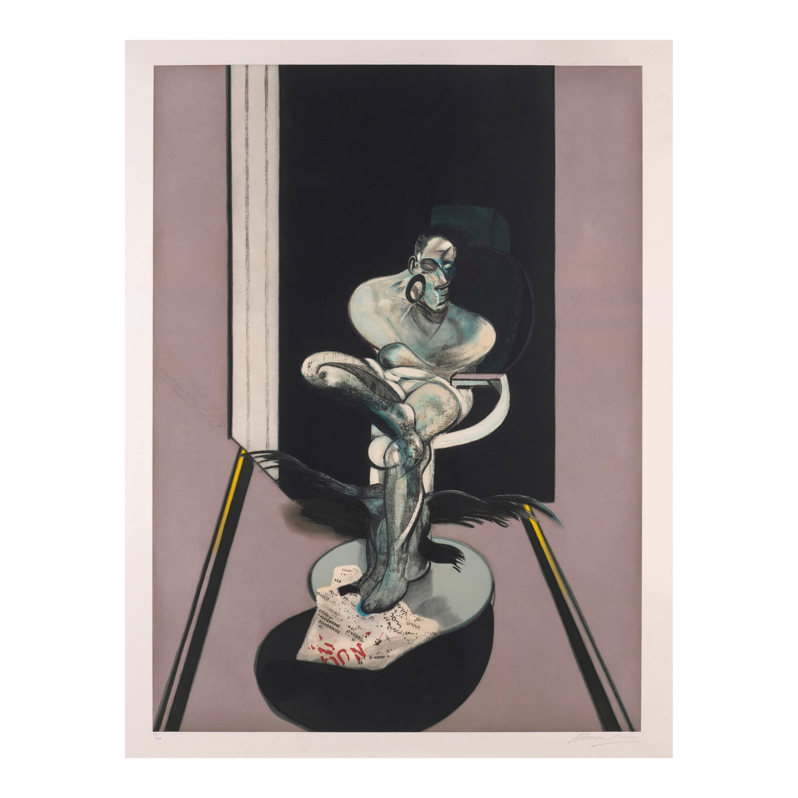 Francis Bacon (1909-1992); Seated Figure;: Francis Bacon (1909-1992) Seated Figure (Sabatier 7), 1992 Aquatint in colors on wove paper, embossed with artist's signature (as issued) and numbered II/XXX (an artist's proof, aside from the edition