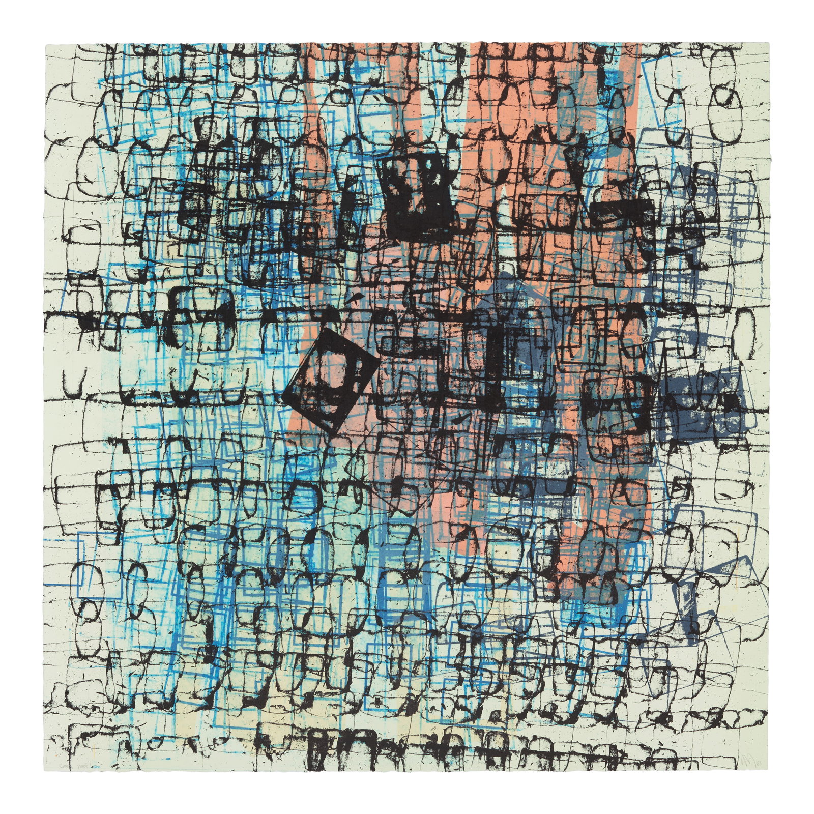 Mark Bradford (born 1960); Untitled;: Mark Bradford (born 1960) Untitled, 2003 Lithograph in colors on wove paper, initialed in pencil, dated and annotated 'Cirrus Proof I' (aside from the edition of 45), with the blindstamp of the publis