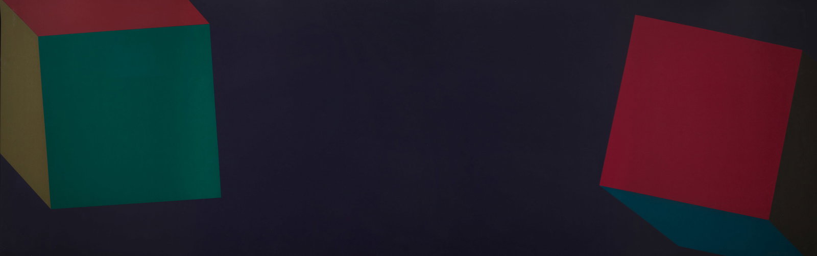 Sol LeWitt (1928-2007); Two Cubes with Colors Superimposed (Blue); (1 of 1)