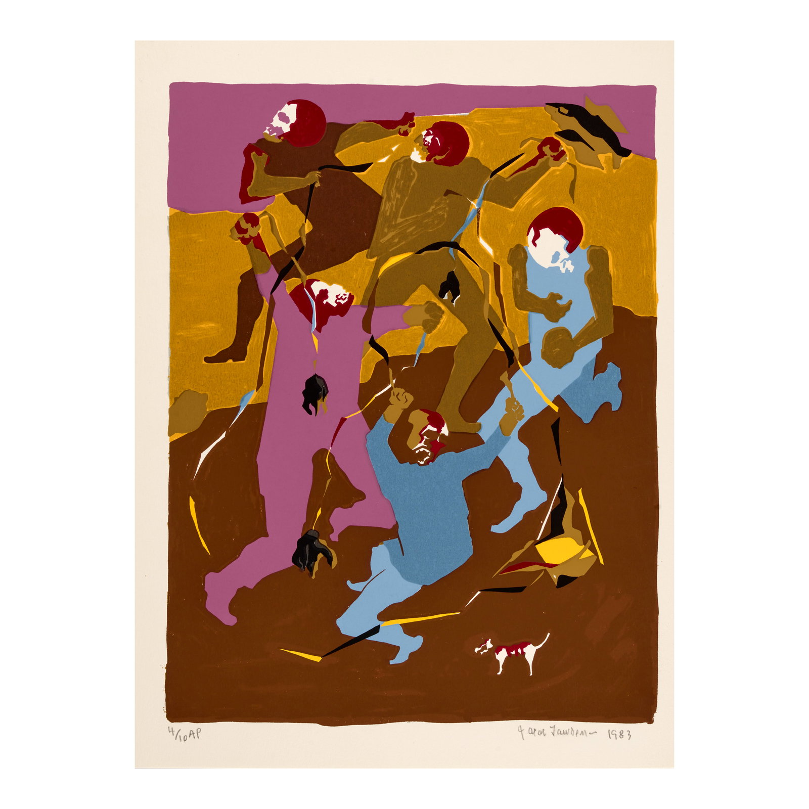 Jacob Lawrence (1917-2000); Hiroshima; (8): Jacob Lawrence (1917-2000) Hiroshima (Nesbett L83-1), 1983 The complete portfolio, comprising 8 screenprints in colors on wove paper, each signed in pencil, dated and annotated 'AP 4/10' (artist's pro