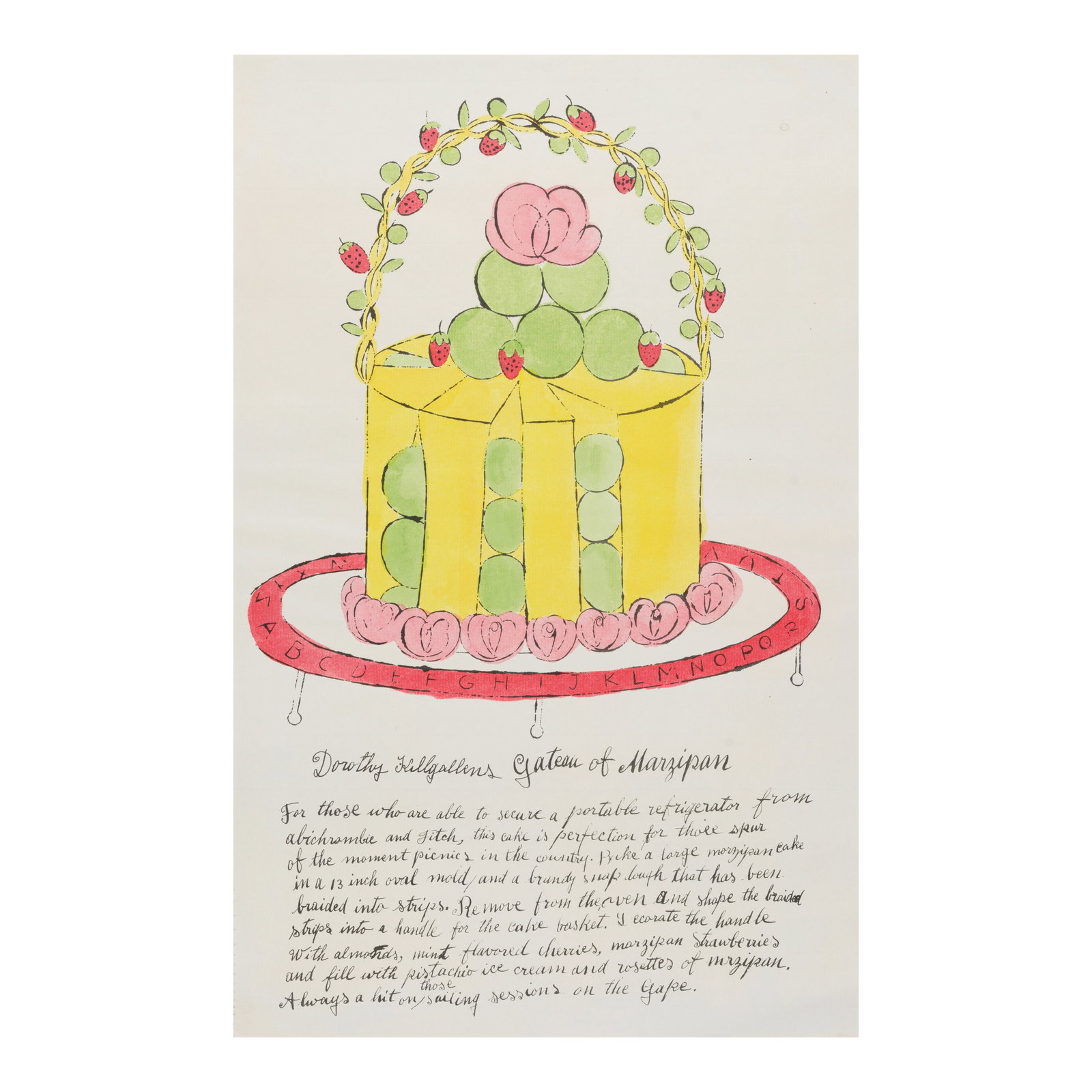 Andy Warhol (1928-1987); Three plates, from Wild Raspberries; (2): Andy Warhol (1928-1987) Three plates, from Wild Raspberries (Feldman & Schellman IV131.A; IV.137A; IV.139A), 1959 A group of three off-set lithographs with hand-coloring on laid paper contained in fuc