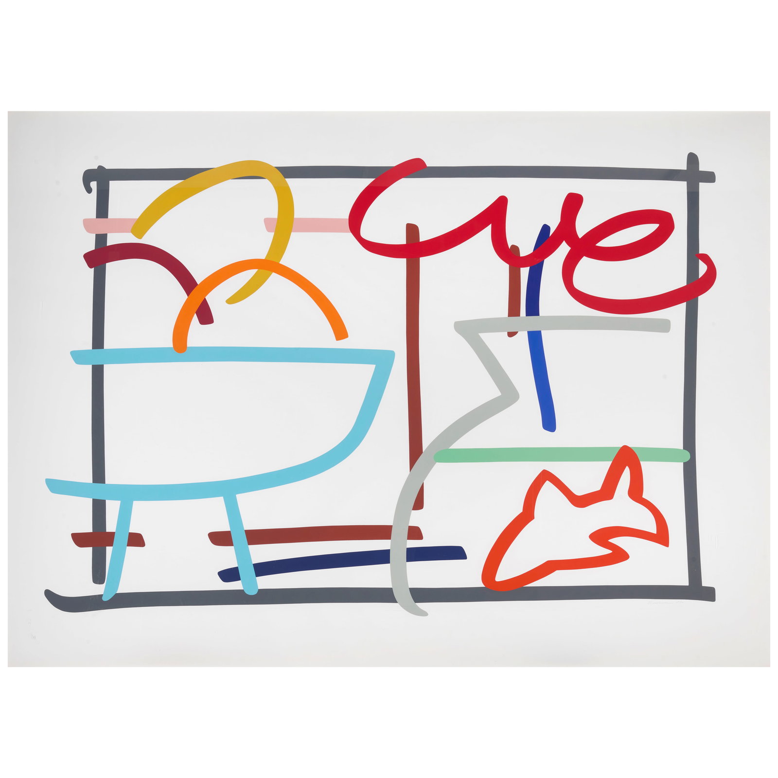 Tom Wesselmann (1931-2004); Fast Sketch Still Life with Fruit and Goldfish; (1 of 1)