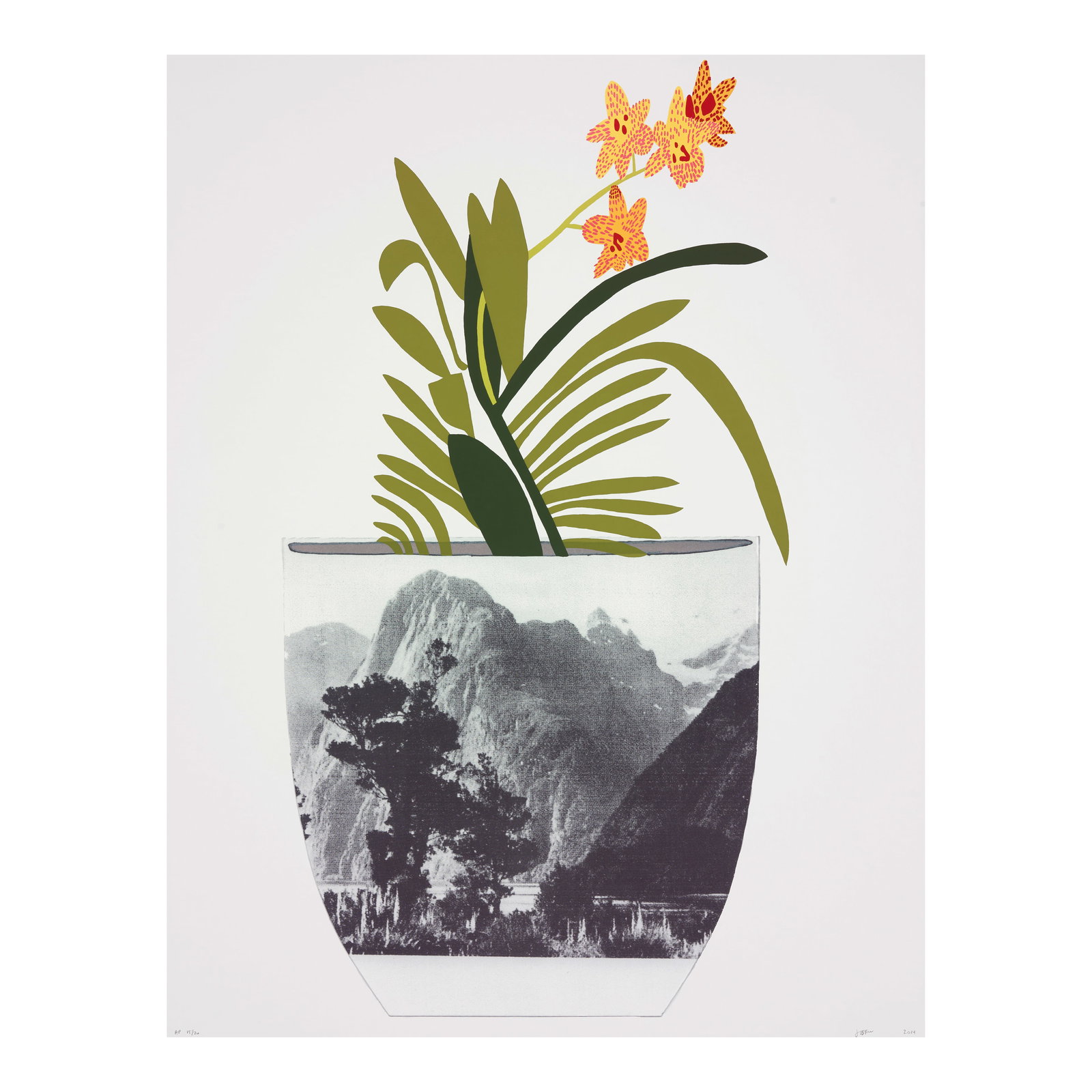 Jonas Wood (born 1977); Untitled;: Jonas Wood (born 1977) Untitled (Gagosian pp.52-53), 2014 Lithograph and screenprint in colors on wove paper, signed in pencil, dated and annotated 'AP 15/20' (an artist's proof, aside from the editio