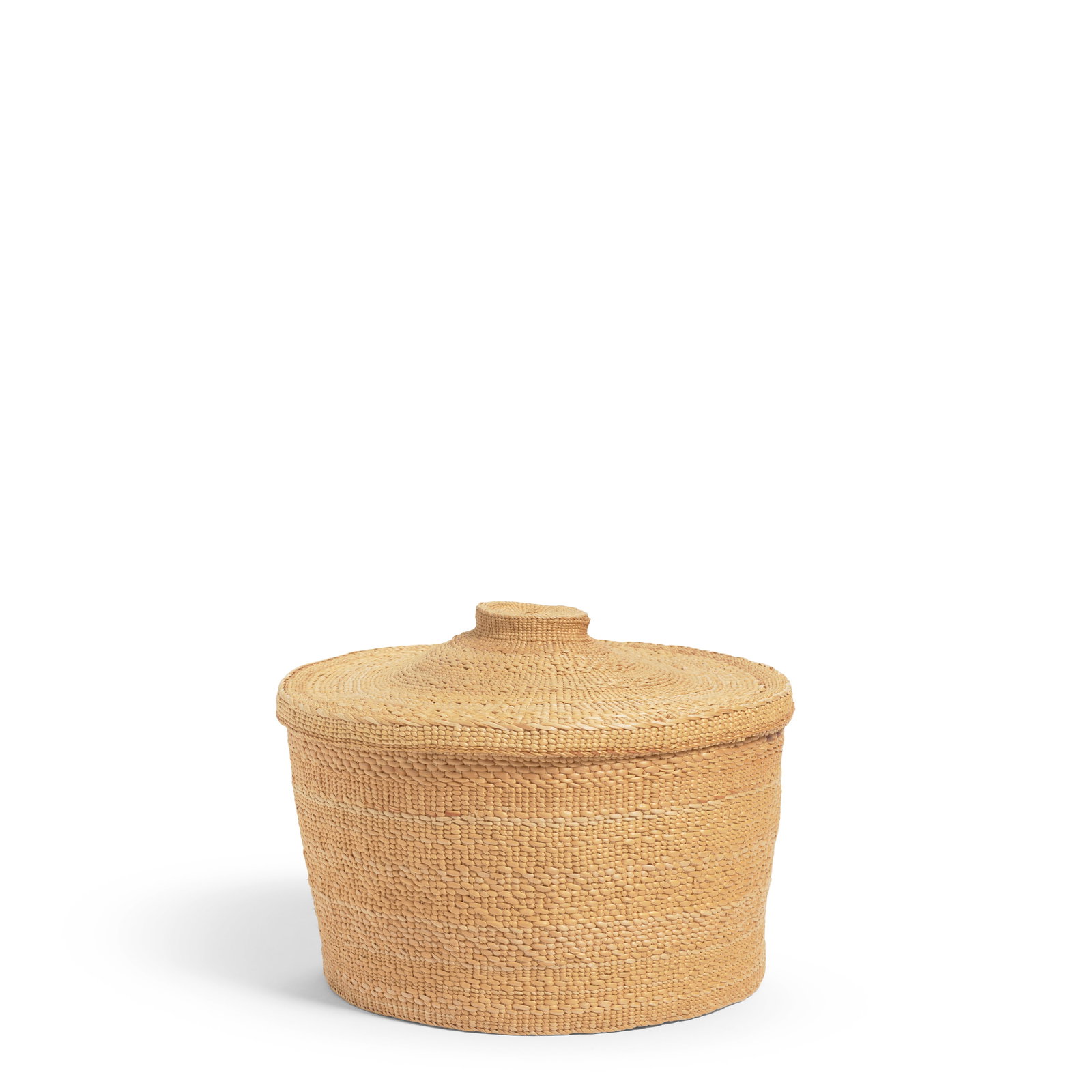 An Isabel Rorick lidded basket: Isabel Rorick, R.C.A. Haida, (b. 1955), a lidded basket of twined construction, unsigned. height 6 7/8in, diameter 9in Footnotes: Provenance The John & Joyce Price Collection