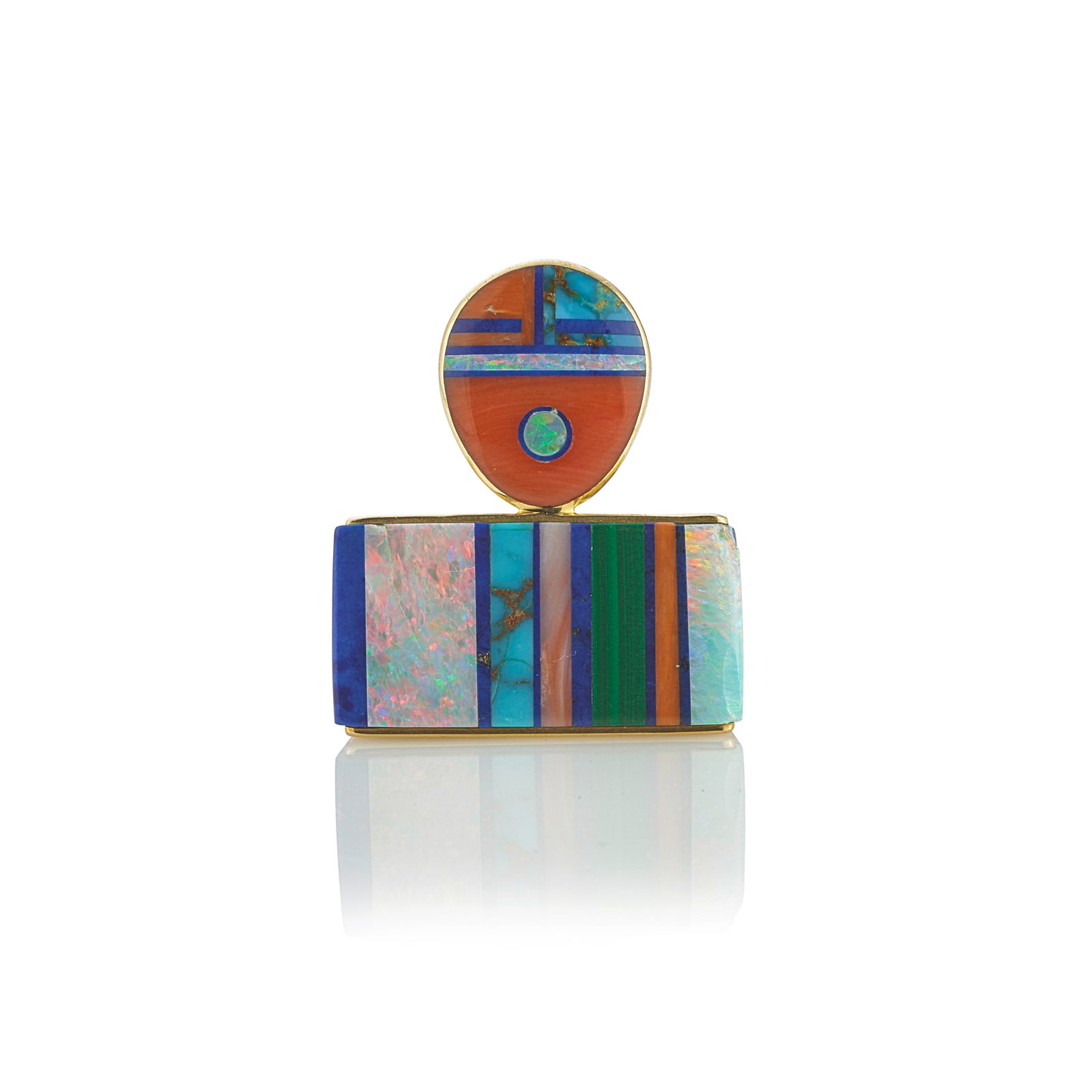 A Jesse Monongya gold and multi-stone ring (1 of 1)