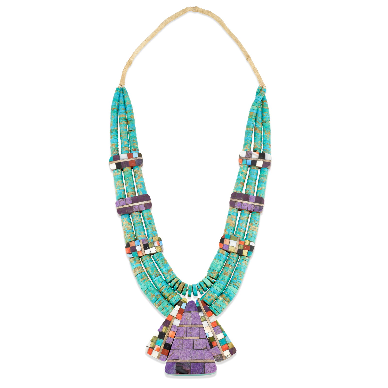 A Kewa (Santo Domingo) three-strand necklace (1 of 1)