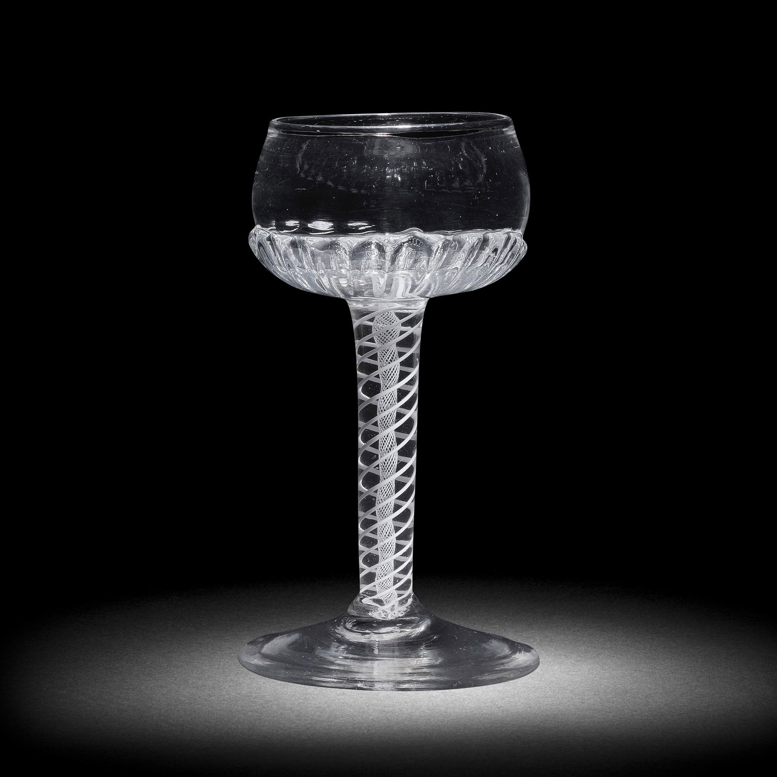 An opaque twist mead or champagne glass, circa 1760-70 (1 of 1)