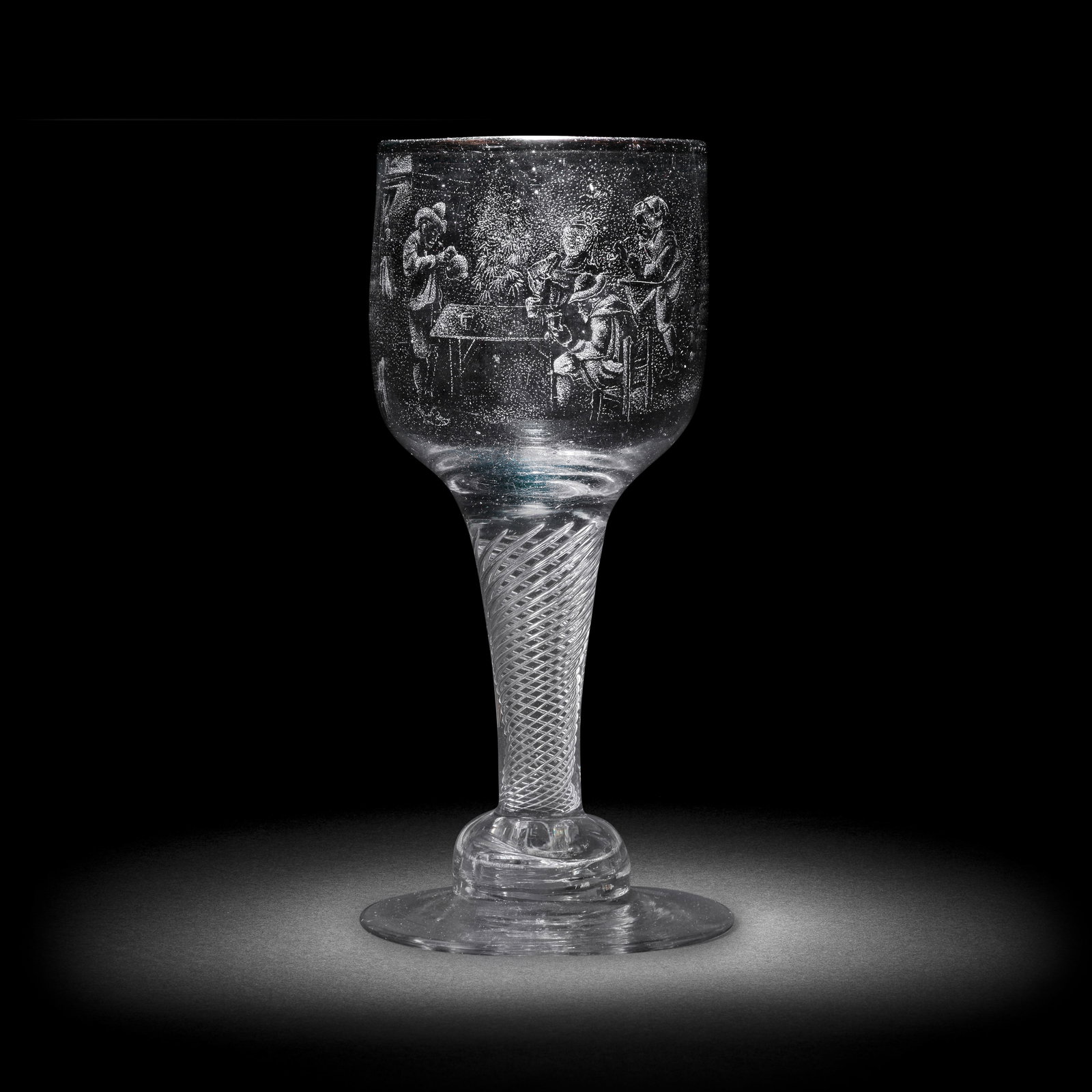 An important Dutch stipple-engraved goblet by J Wolff, circa 1760 (1 of 1)