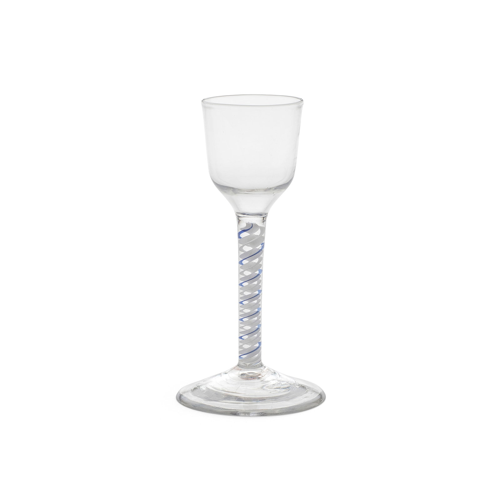 A fine blue colour twist wine glass, circa 1765 (1 of 1)