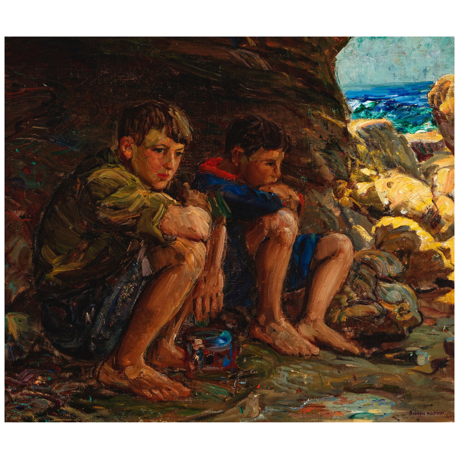 JOSEPH KLEITSCH (1882-1931) Beachcombers 26 x 30 in. (Painted circa 1928.) (1 of 1)