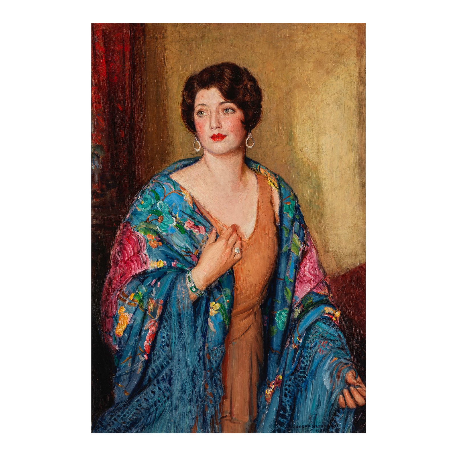 JOSEPH KLEITSCH (1882-1931) Portrait of Ruth E. Bach 40 x 26 in. (Painted in 1930.): JOSEPH KLEITSCH (1882-1931) Portrait of Ruth E. Bach signed and dated 'Joseph Kleitsch / 1930' (lower right) oil on canvas laid to board 40 x 26 in. Painted in 1930. Footnotes: Provenance