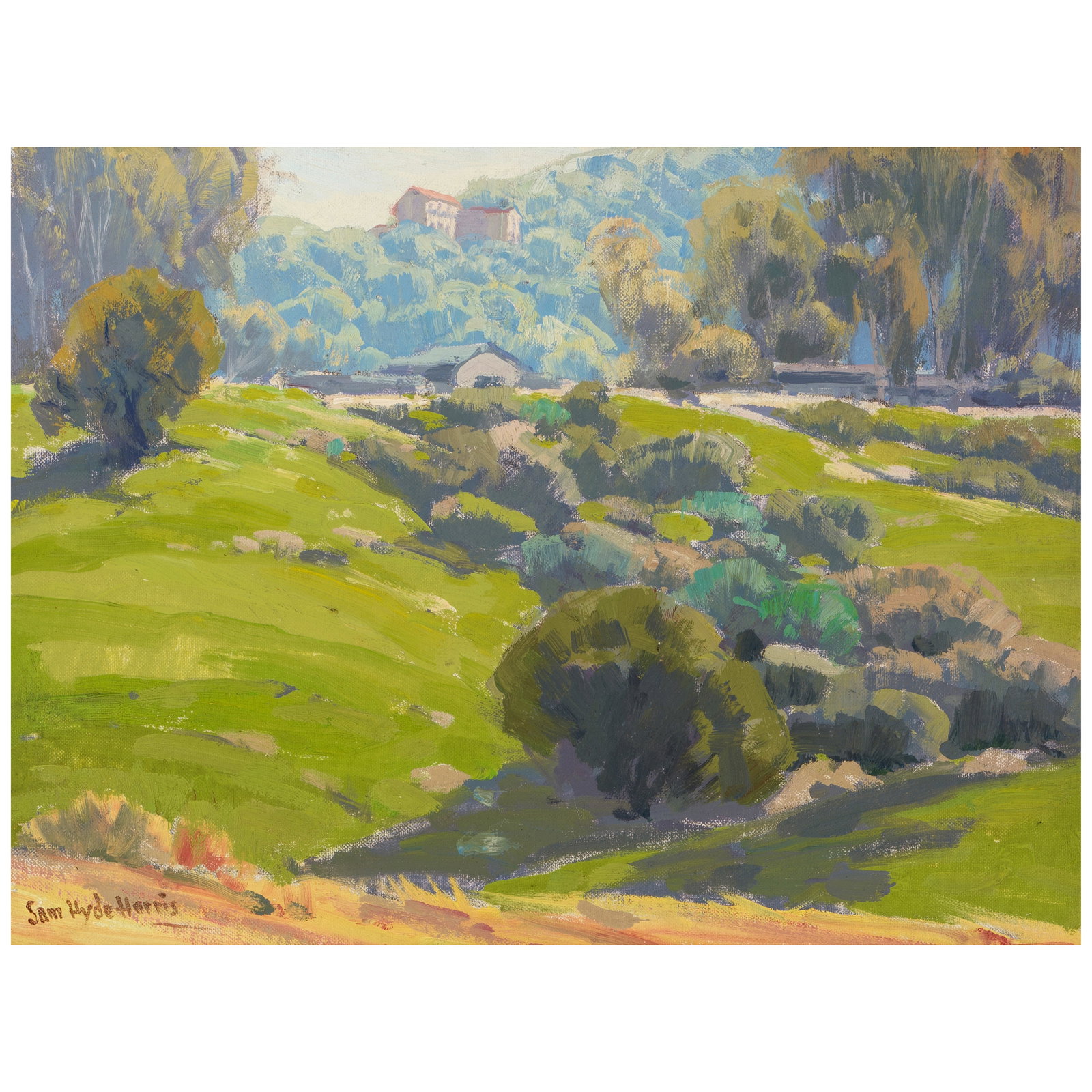 SAM HYDE HARRIS (1889-1977) South Pasadena 16 x 20 in.: SAM HYDE HARRIS (1889-1977) South Pasadena signed 'Sam Hyde Harris' (lower left) and titled and numbered '137' (on the reverse) oil on canvasboard 16 x 20 in. Footnotes: Provenance Private coll