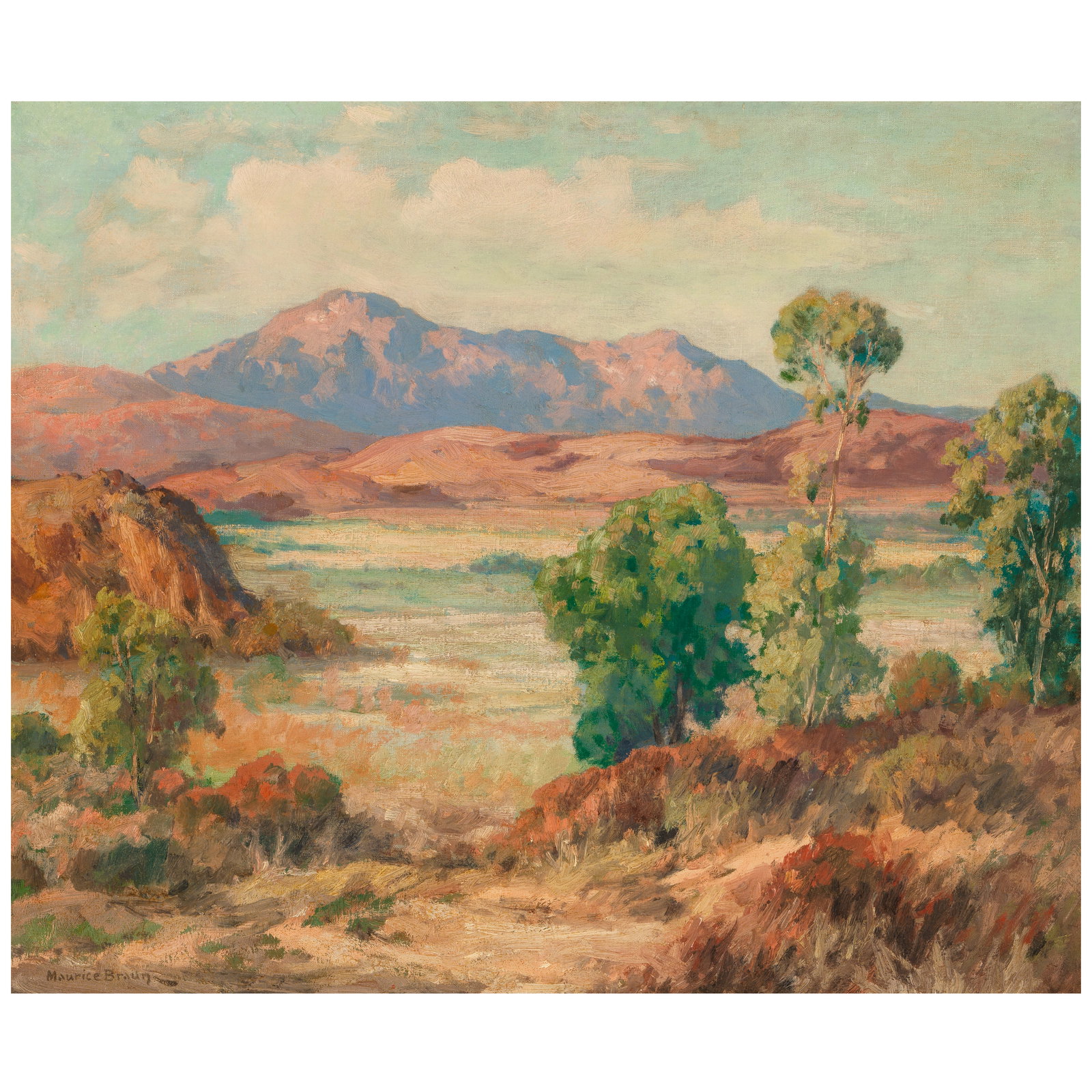 MAURICE BRAUN (1877-1941) Midsummer, Calif. 25 x 30 in.: MAURICE BRAUN (1877-1941) Midsummer, Calif. signed 'Maurice Braun-' (lower left) and inscribed with title (on the stretcher) oil on canvas 25 x 30 in. Footnotes: Provenance Ferguson Art Galler