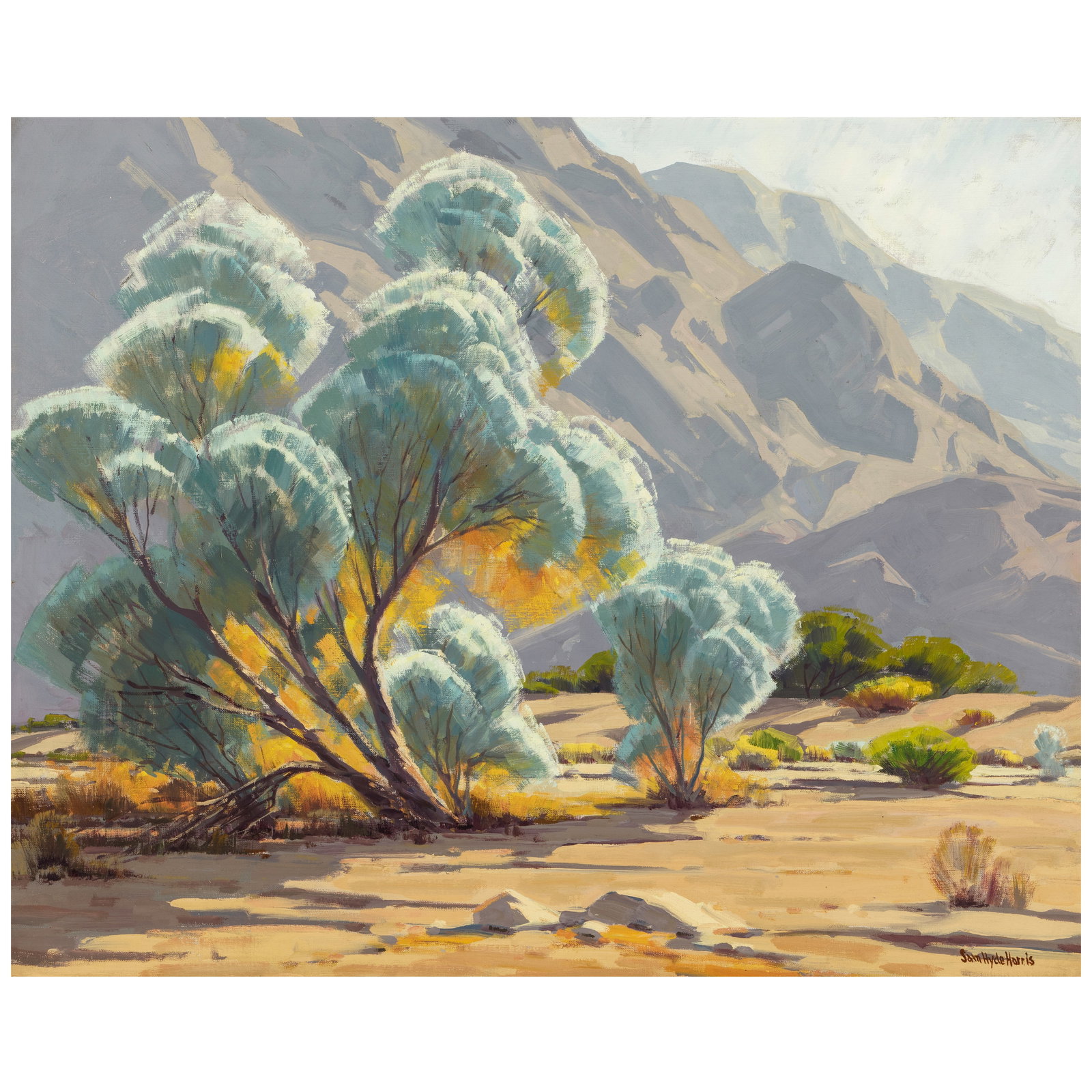 SAM HYDE HARRIS (1889-1977) Shadowed Corner 24 x 30 in.: SAM HYDE HARRIS (1889-1977) Shadowed Corner signed 'Sam Hyde Harris' (lower right) and estate stamped (on the reverse) oil on canvas 24 x 30 in. Footnotes: Provenance Michael Hollis Fine Art,