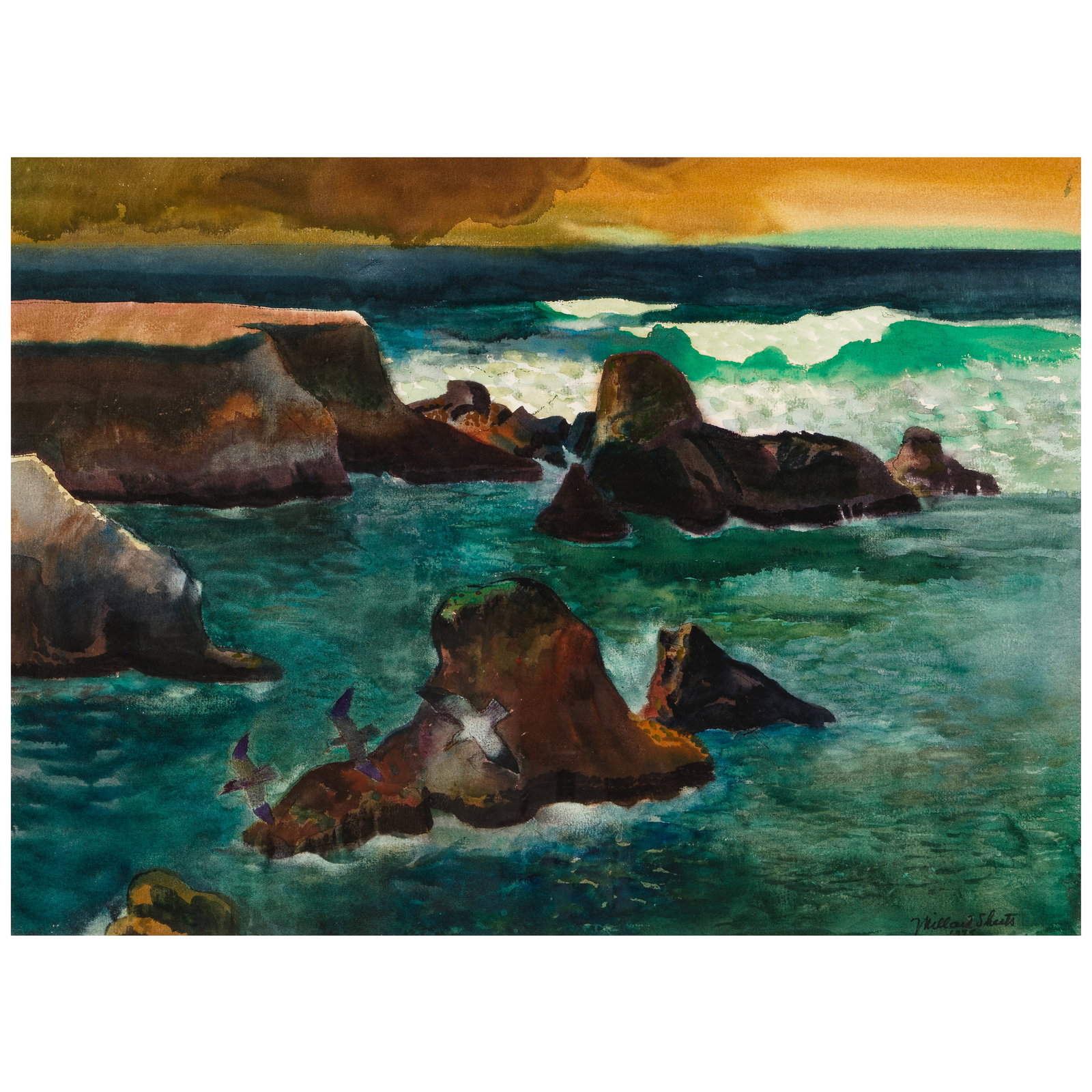 MILLARD SHEETS (1907-1989) The Wave sight 21 x 29 1/4 in. (Executed in 1975.) (1 of 1)