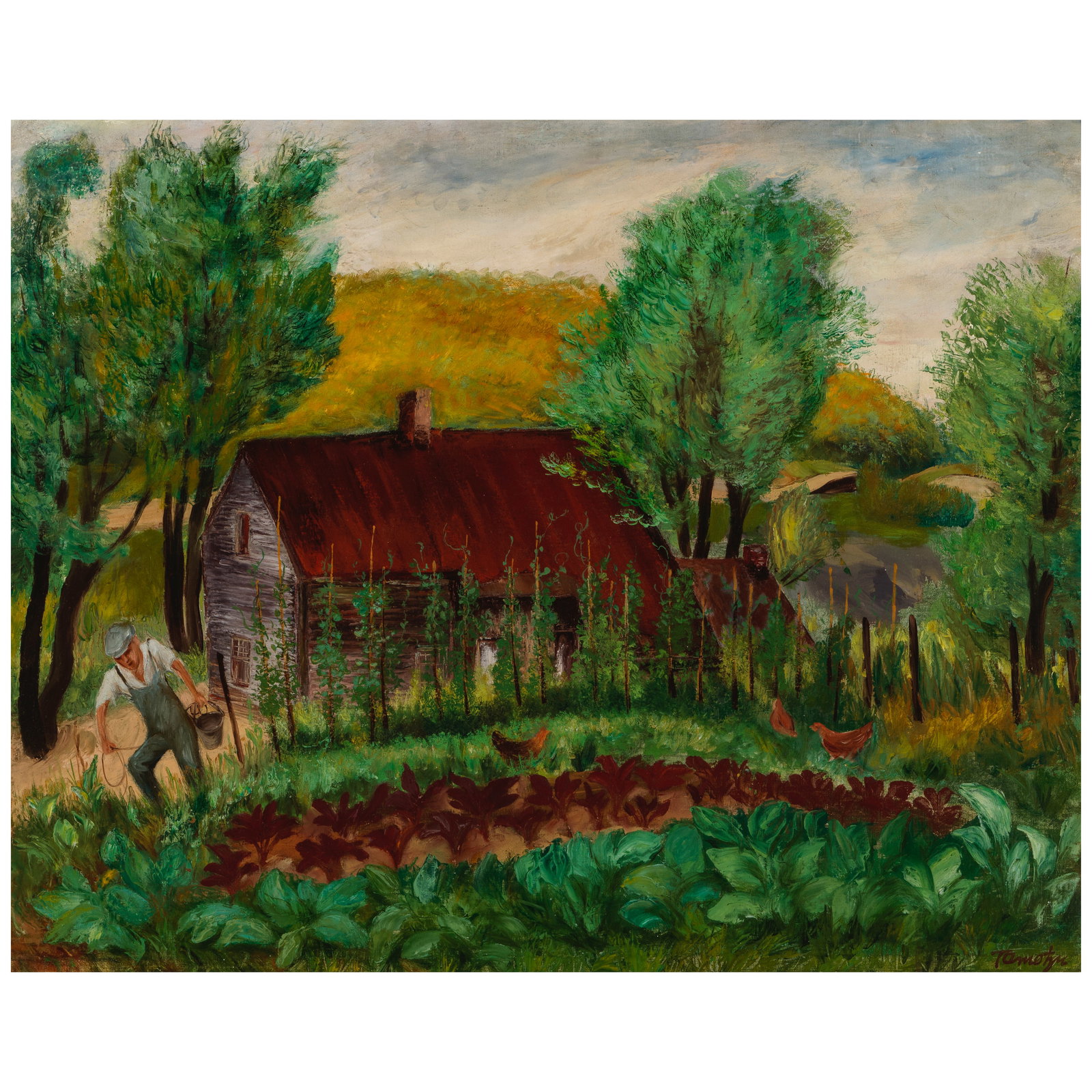 CHUZO TAMOTZU (1888-1975) The Gardener 24 x 30 in.: CHUZO TAMOTZU (1888-1975) The Gardener signed 'Tamotzu' (lower right) oil on canvas 24 x 30 in. Footnotes: Provenance Lido Galleries, Long Beach, New York. Private collection, Northern Cali