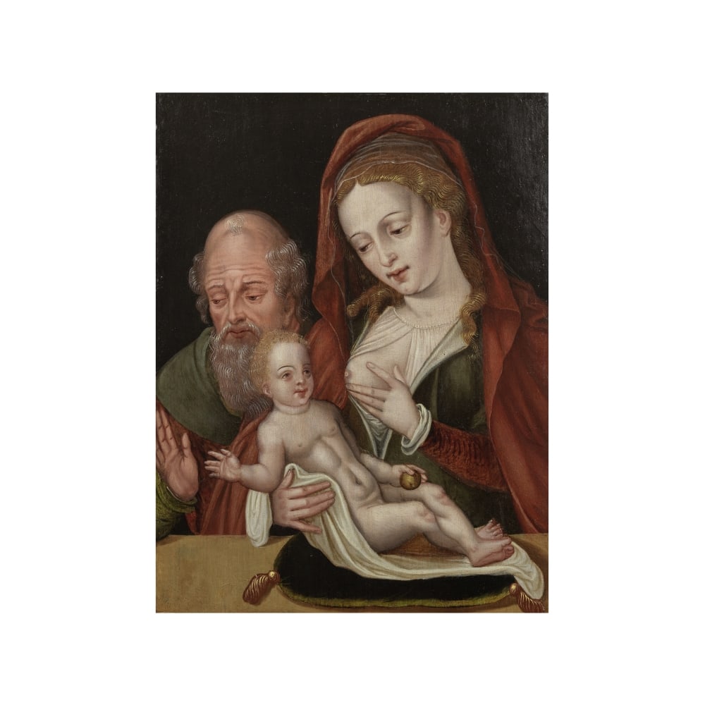 Suiveur de Pieter Coecke van Aelst (Aelst 1502-1550 Bruxelles) Vierge à l'Enfant avec saint... (1 of 1)
