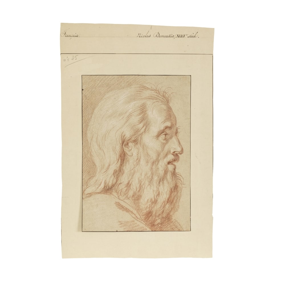 Ecole française, XVIIIe siècle Tête de vieillard de profil sans cadre │ unf... (1 of 1)