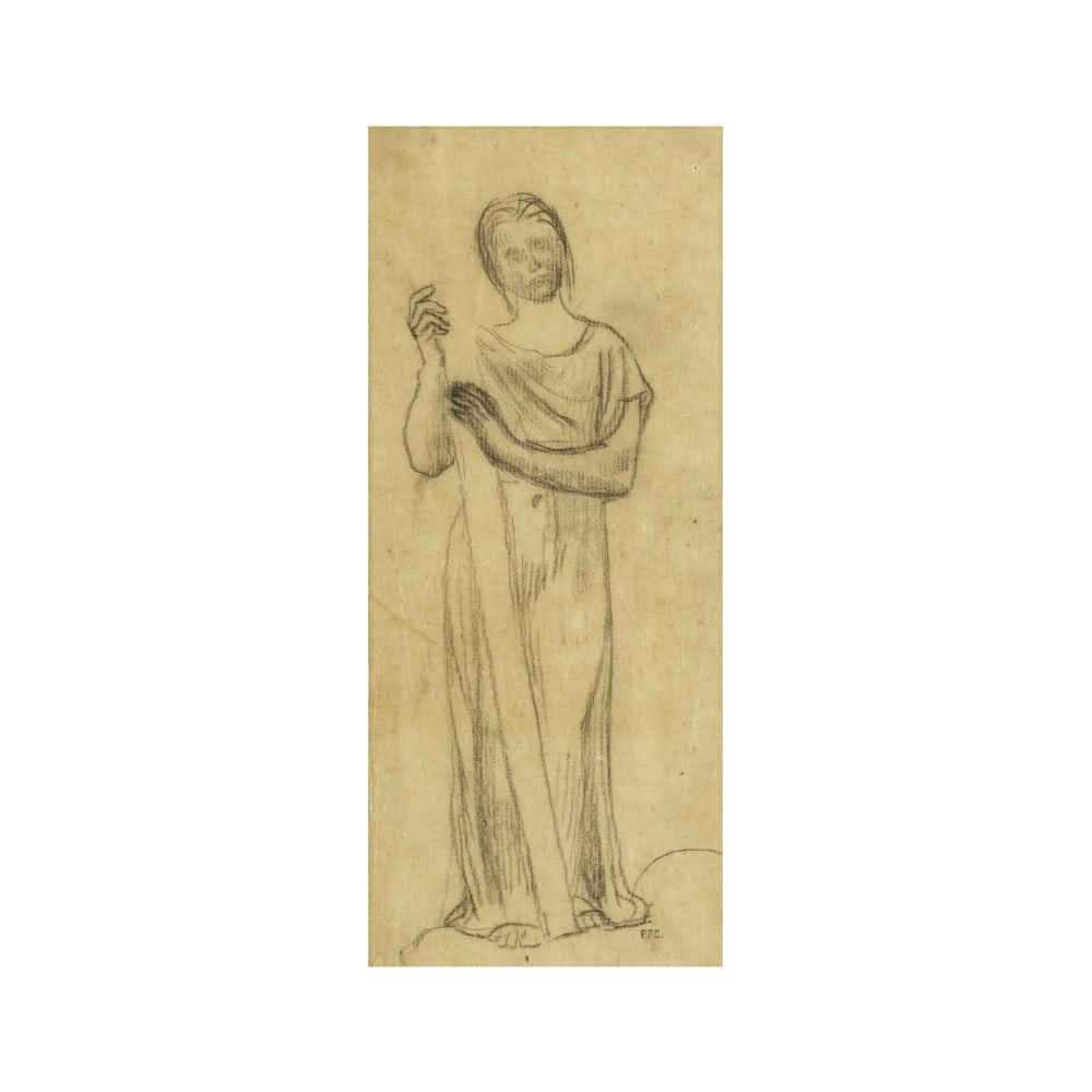 Pierre Puvis de Chavannes (Lyon 1824-1898 Pais) Etude pour une Vertu Théologale portant une... (1 of 1)