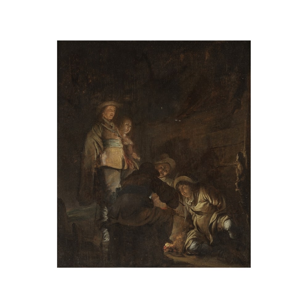 Benjamin Gerritsz. Cuyp (Dordrecht 1612-1652) Scène animée près du feu (1 of 1)