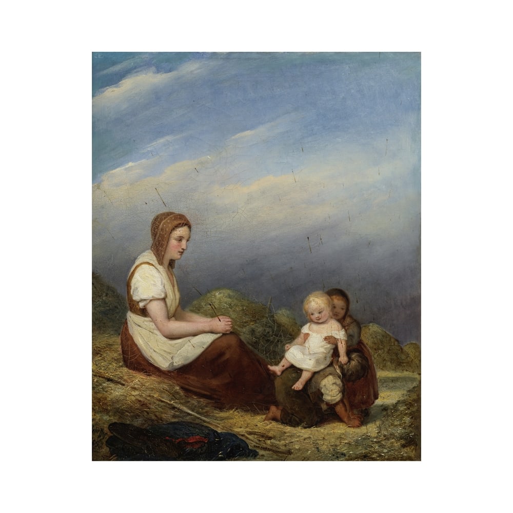 Ary Scheffer (Dordrecht 1795-1858 Argenteuil) La mère heureuse: Ary Scheffer (Dordrecht 1795-1858 Argenteuil) La mère heureuse signé 'Scheffer/ 1855' (en bas à gauche) huile sur toile signed 'Scheffer/ 1855' (lower left) oil on canvas 46.5 x 38cm (1